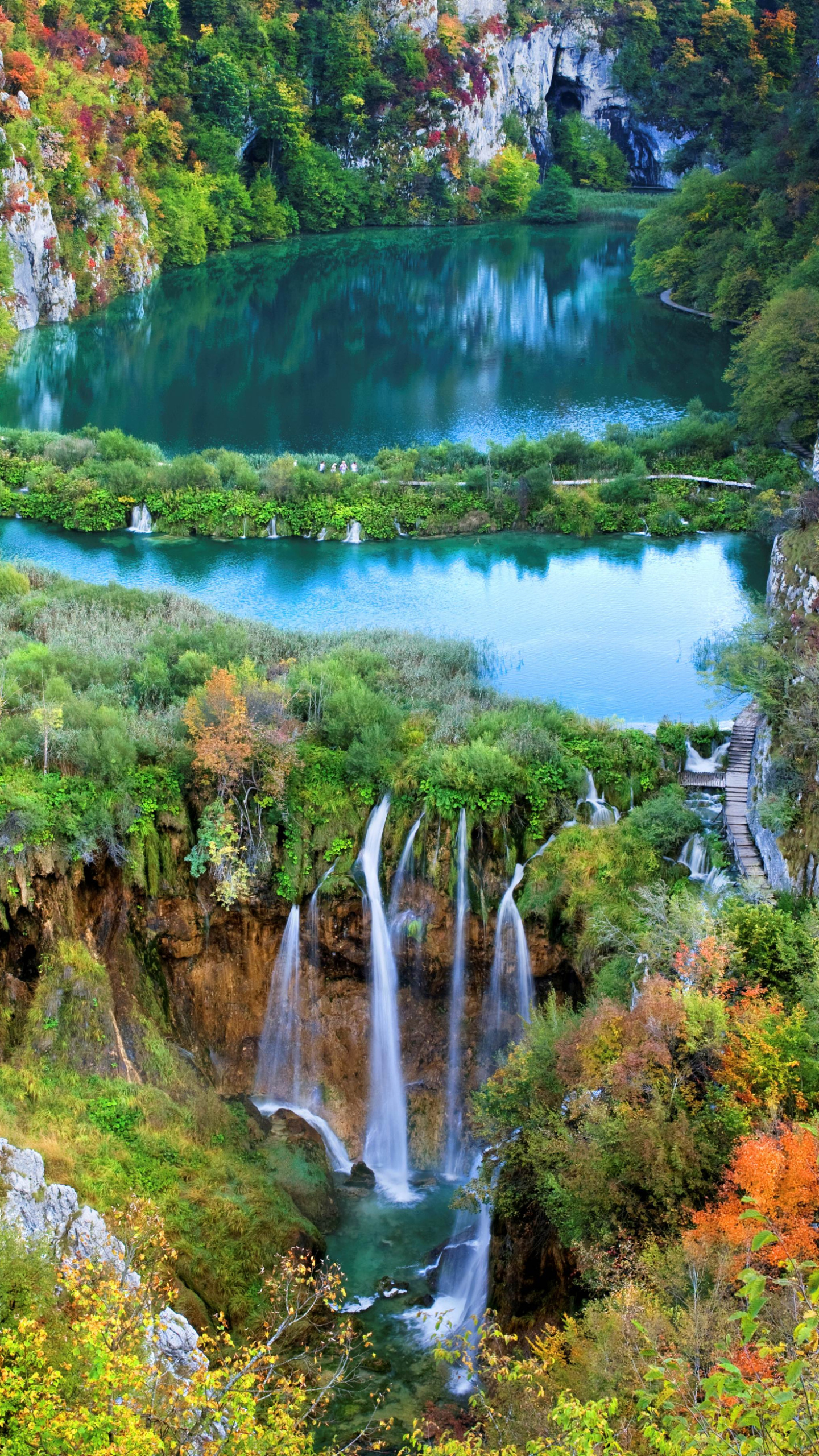 Plitvice Lakes National Park, Earth waterfall, 1440x2560 HD Handy