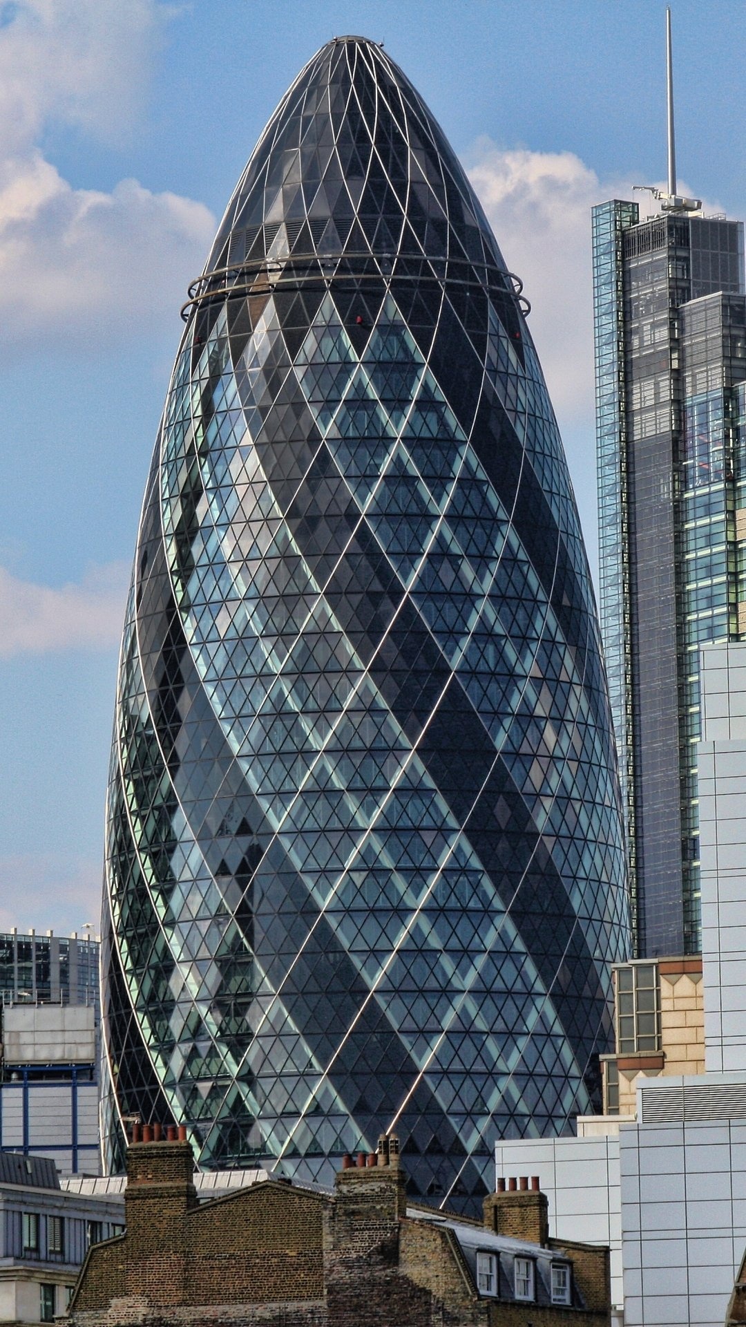 Man made London, The Gherkin, Architecture cityscape, London city, 1080x1920 Full HD Phone