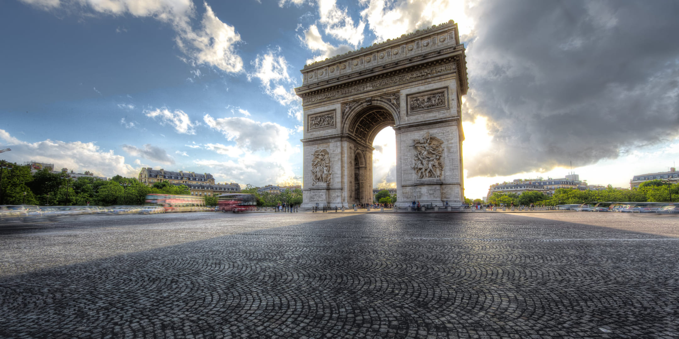 Arc de Triomphe, High-quality wallpapers, Stunning visuals, Impressive structure, 2160x1080 Dual Screen Desktop