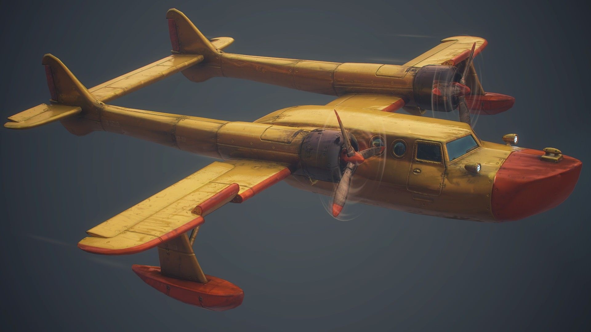 TaleSpin animation, Conwing L-16 Sea Duck, Flying boat airplane, 1920x1080 Full HD Desktop
