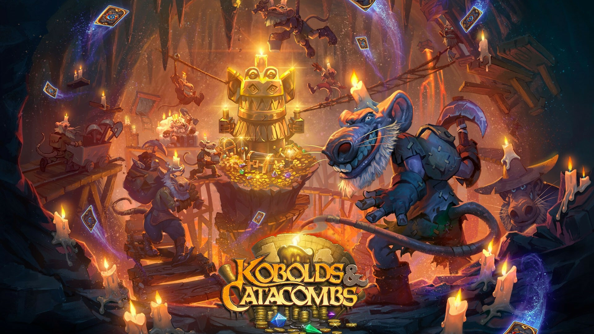 Hearthstone: Heroes Of Warcraft, Kobolds And Catacombs, Video Game. 1920x1080 Full HD Background.