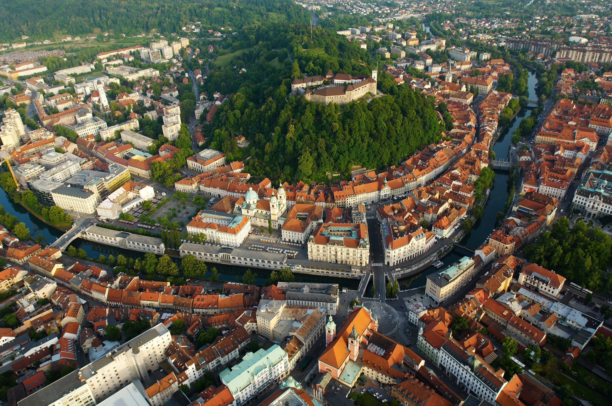 Ljubljana, Spectacular aerial photos, Beautiful country, Earth, 2000x1330 HD Desktop