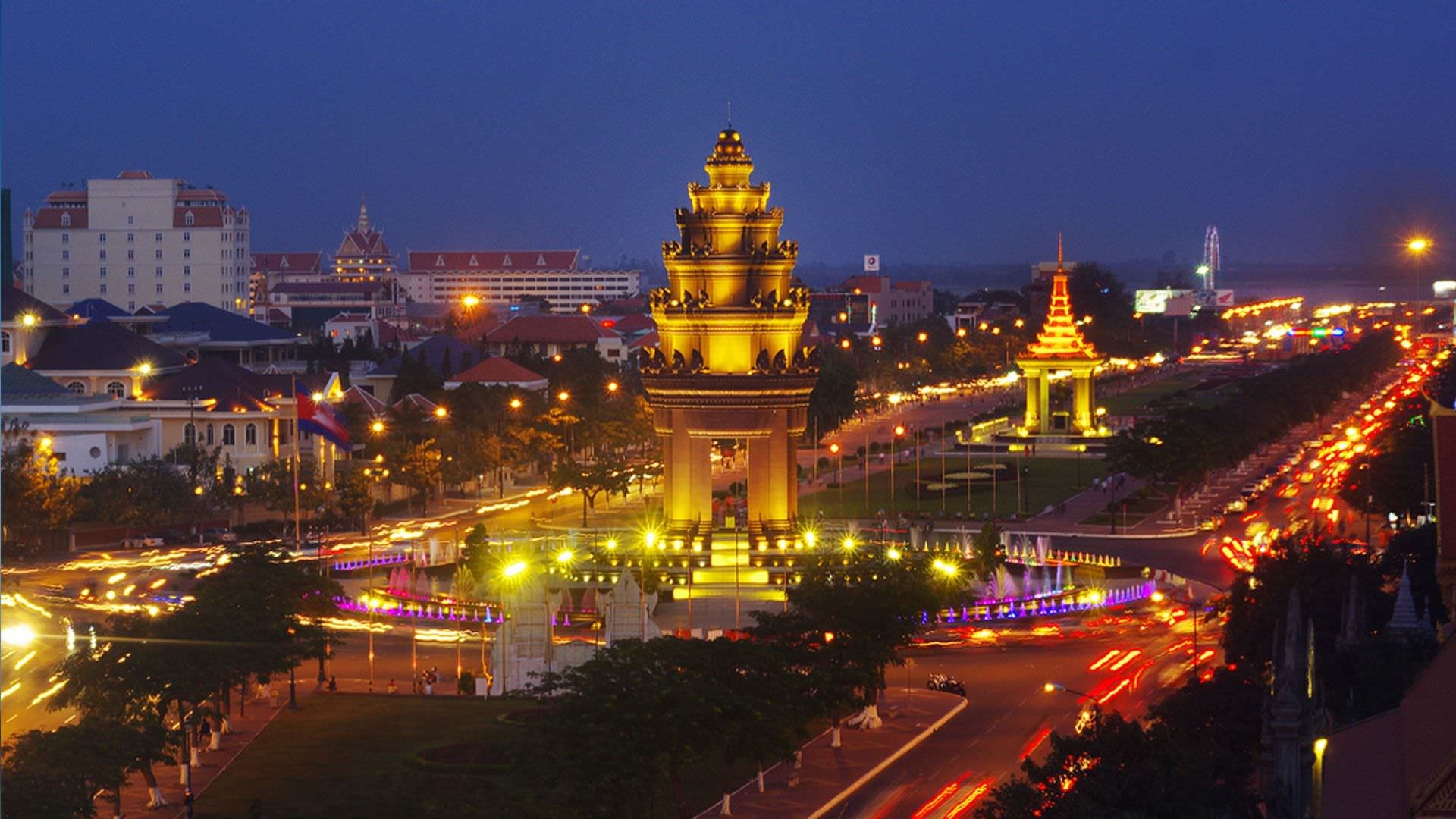 Phnom Penh, City panorama, Travels wallpaper, Urban landscape, 1920x1080 Full HD Desktop