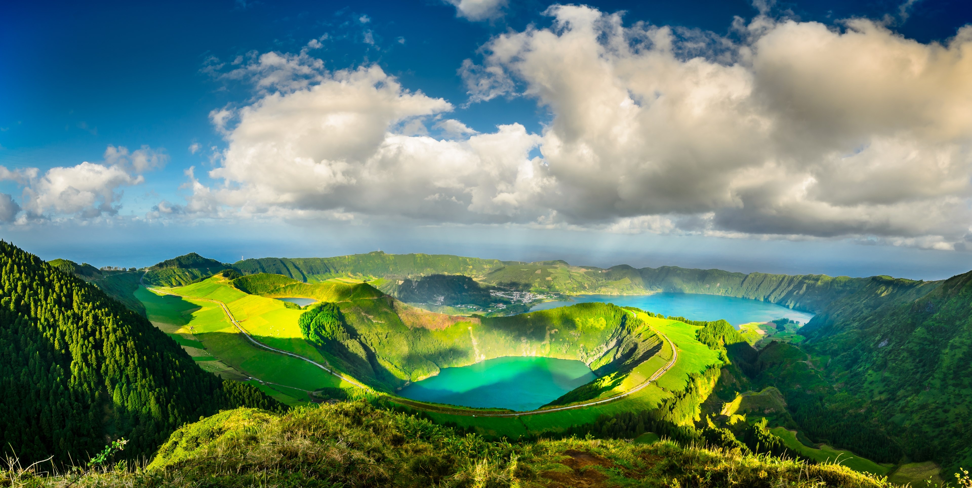 Azores, Travels, Its gardens, Natural wonders, 3840x1930 HD Desktop