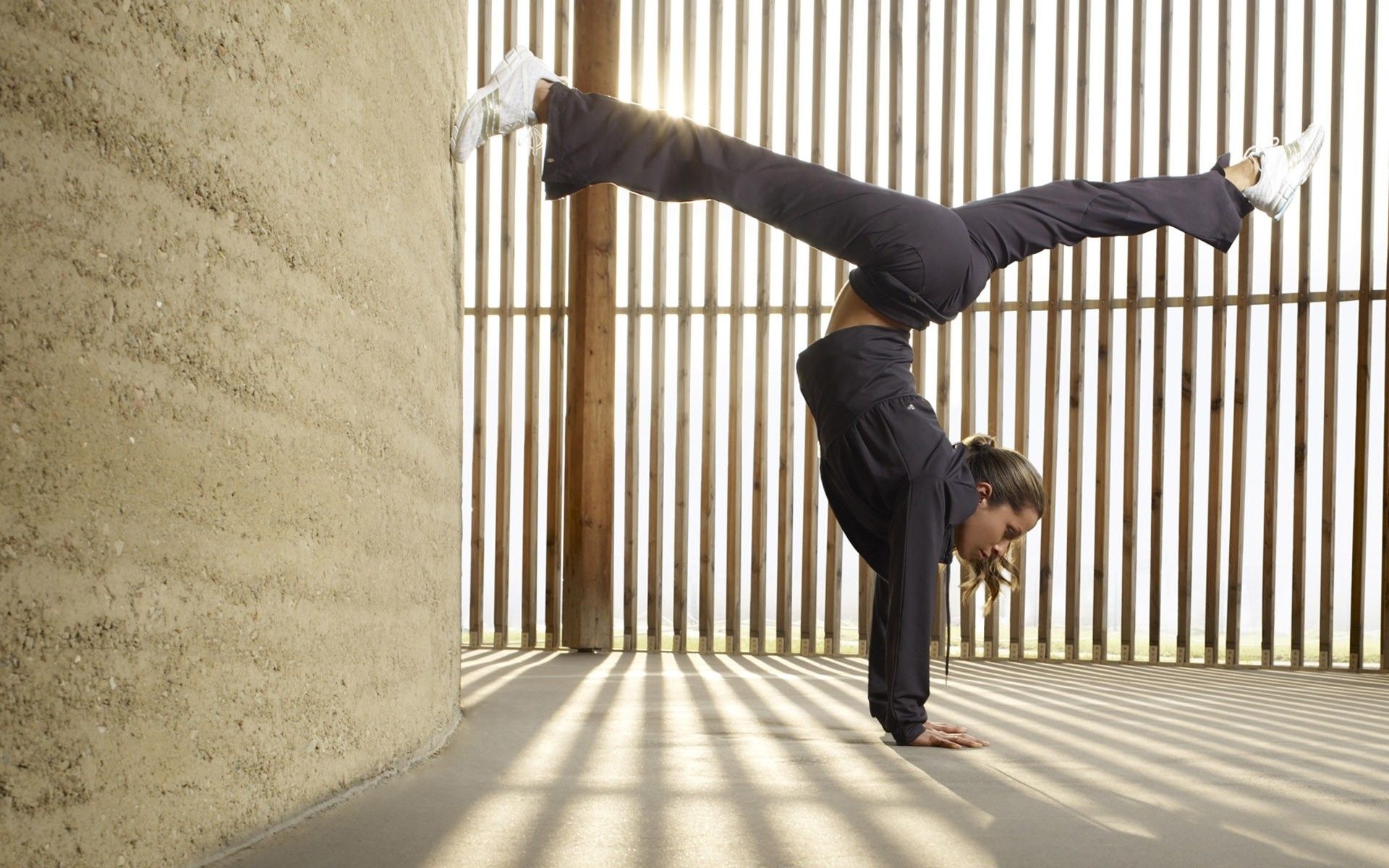 Acrobatic Sports: Handstand, Strength workout, Split, Balance exercise. 1920x1200 HD Wallpaper.