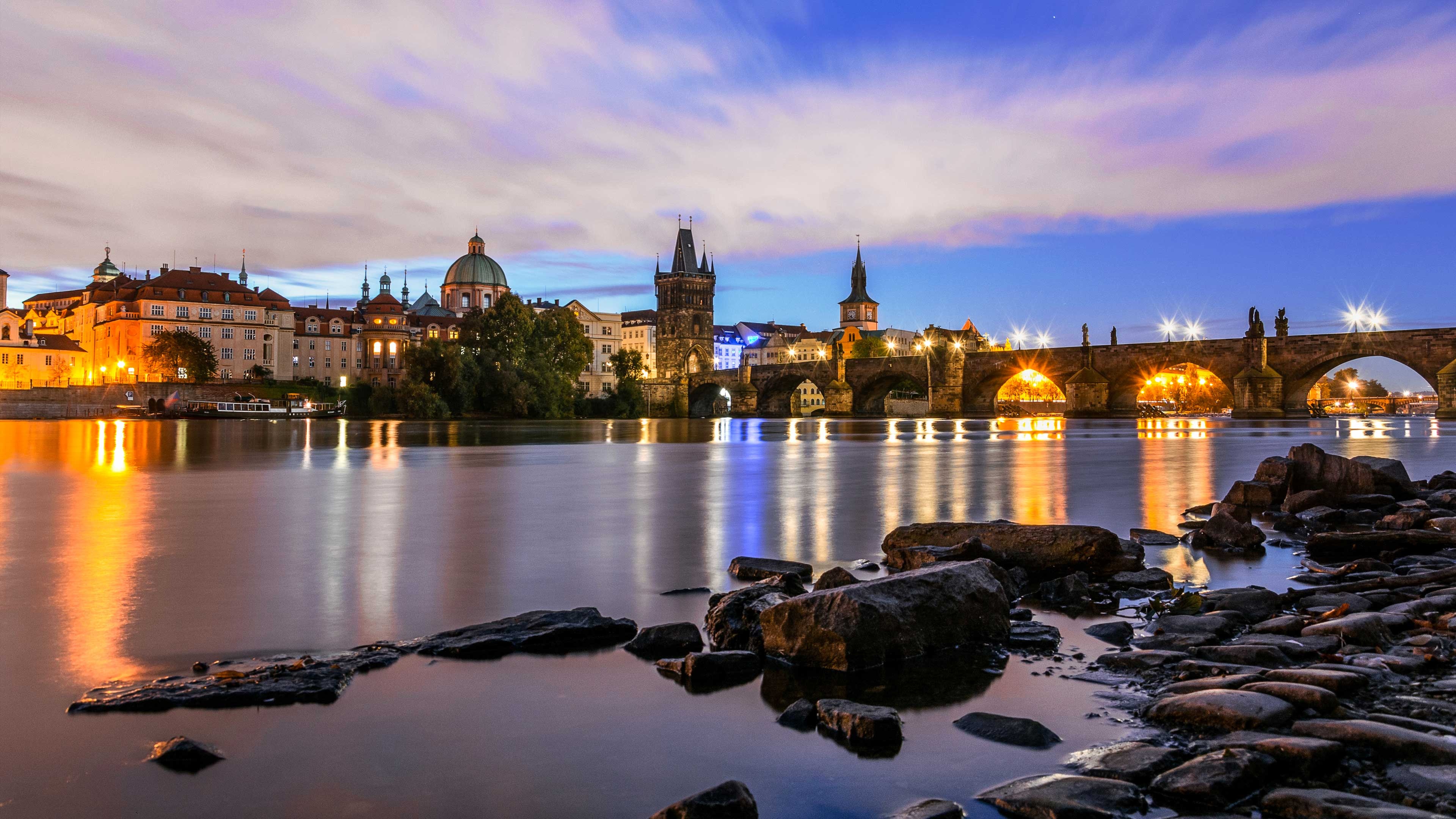 Prague: An important city to the Habsburg monarchy and Austro-Hungarian Empire. 3840x2160 4K Background.