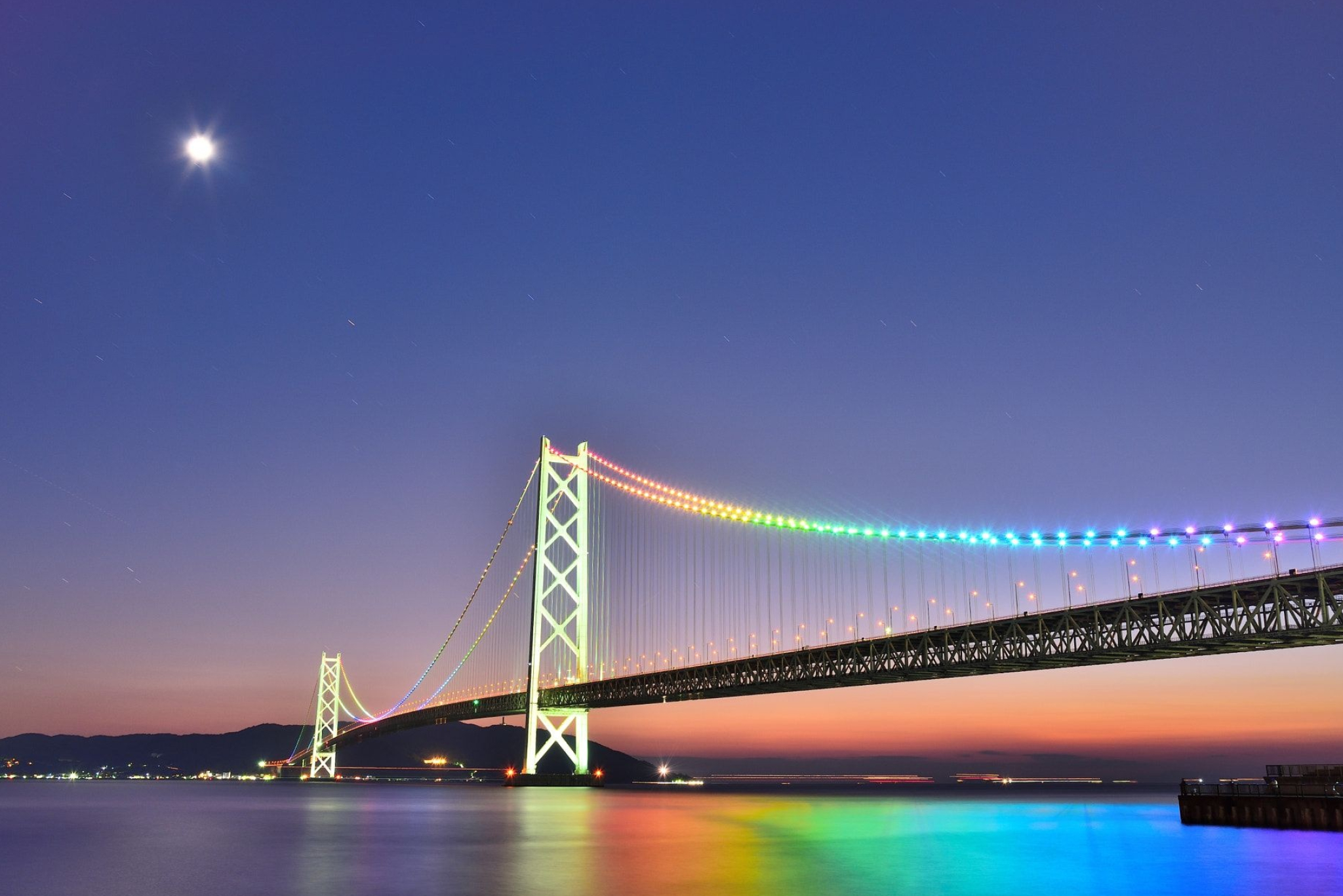 Akashi Kaikyo Bridge, Captured by Lukawaguchi, Japanese bridge, Iconic structure, 2050x1370 HD Desktop