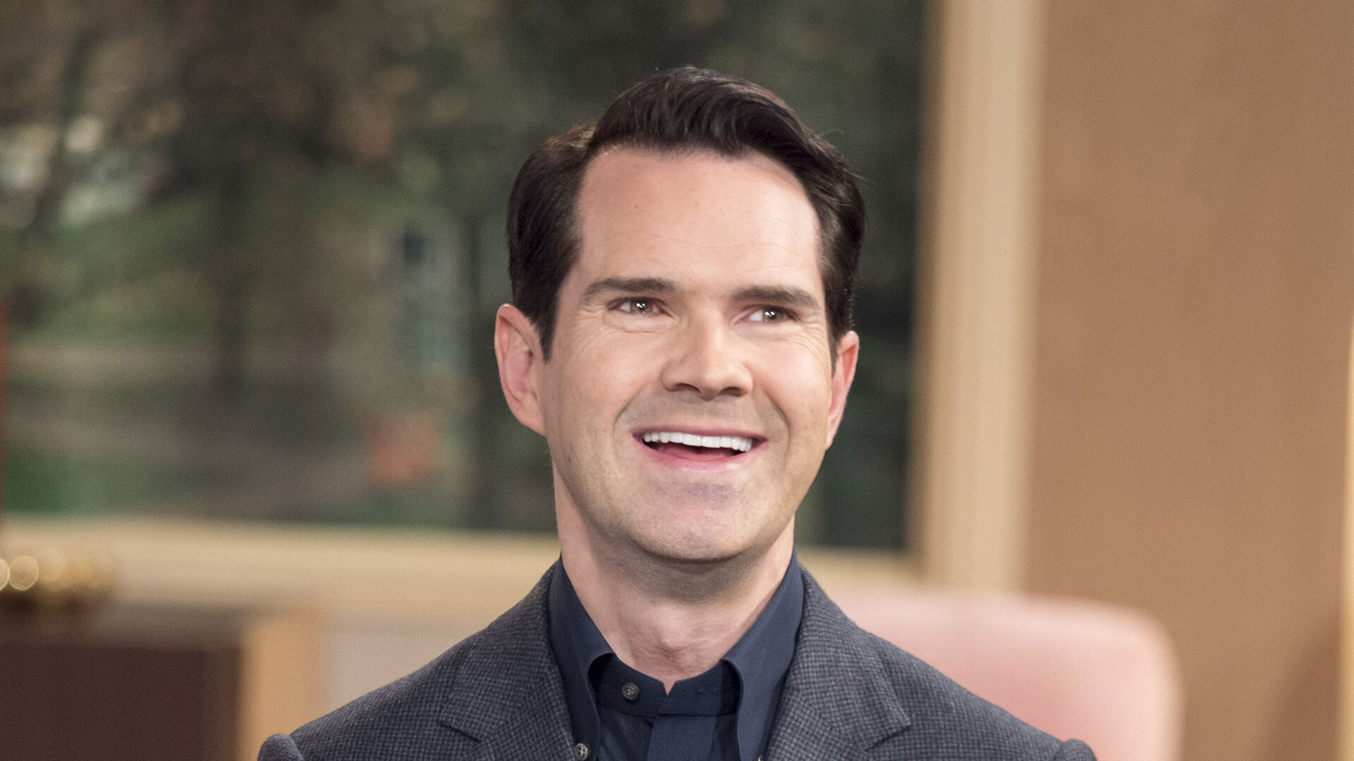 Jimmy Carr: The English comedian known for his boundary-pushing stand-up comedy, A television show presenter. 1920x1080 Full HD Background.
