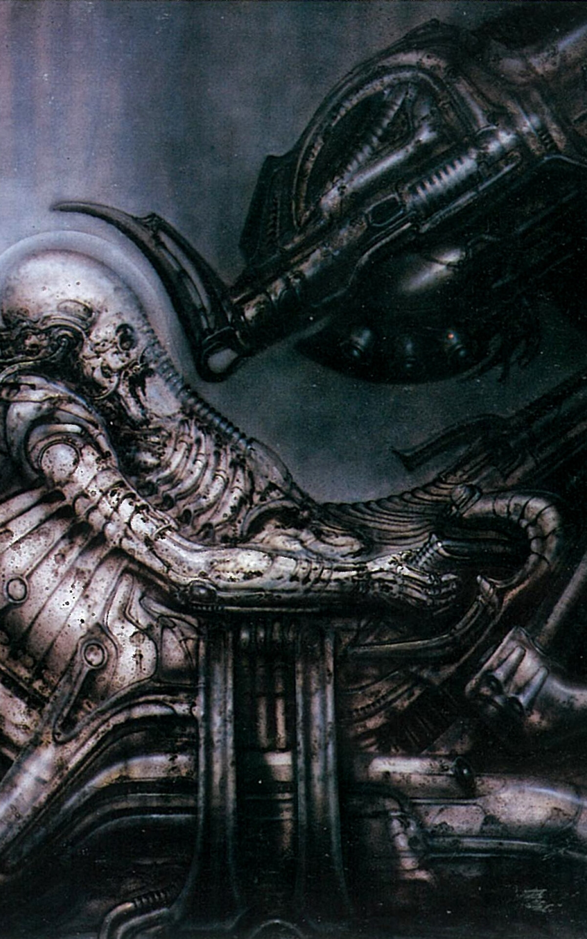 H.R. Giger: Alien Space Jockey, Hypersleep. 1200x1920 HD Background.