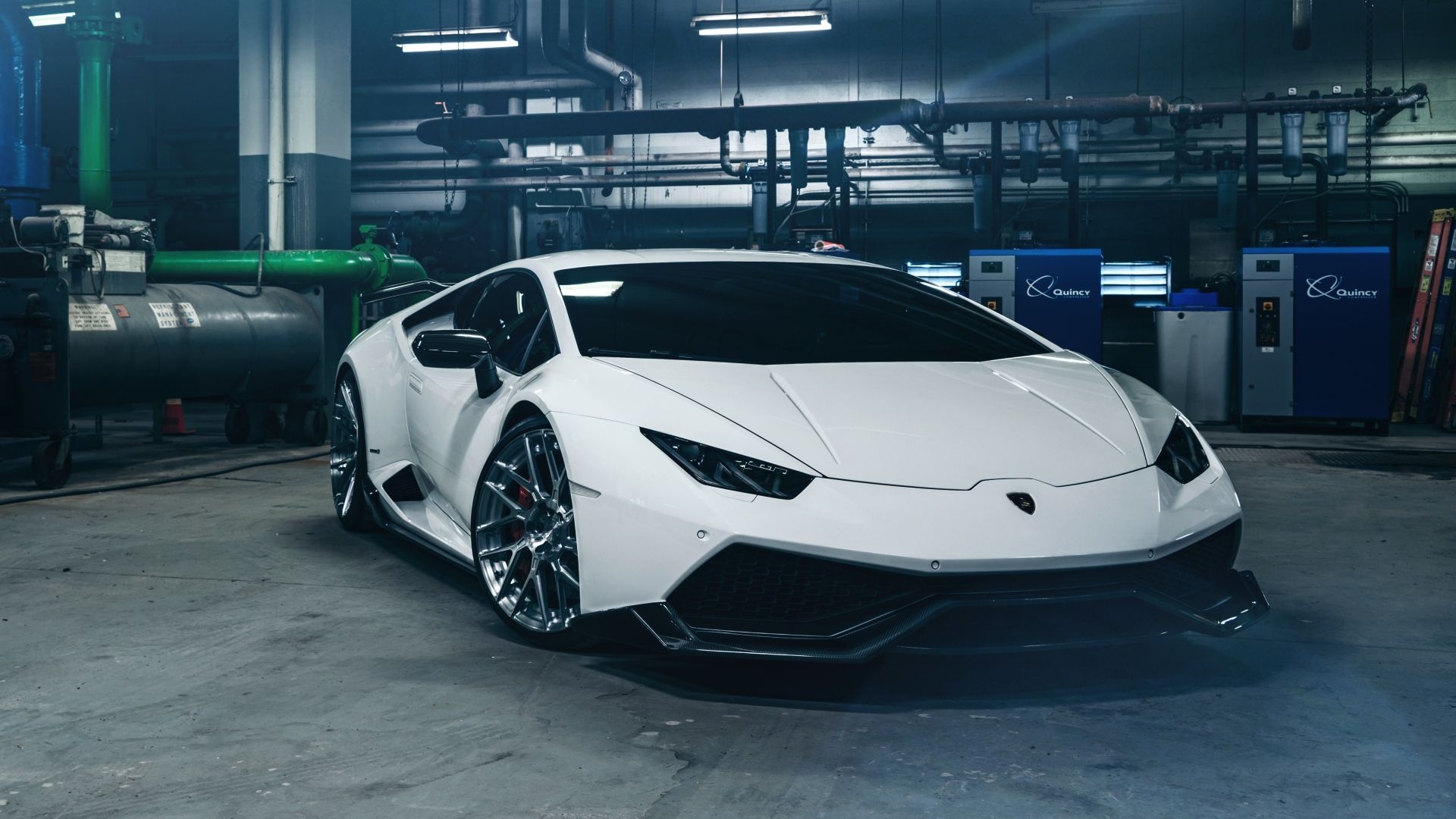 White sport Lamborghini Huracan, HD image, 1920x1080 Full HD Desktop