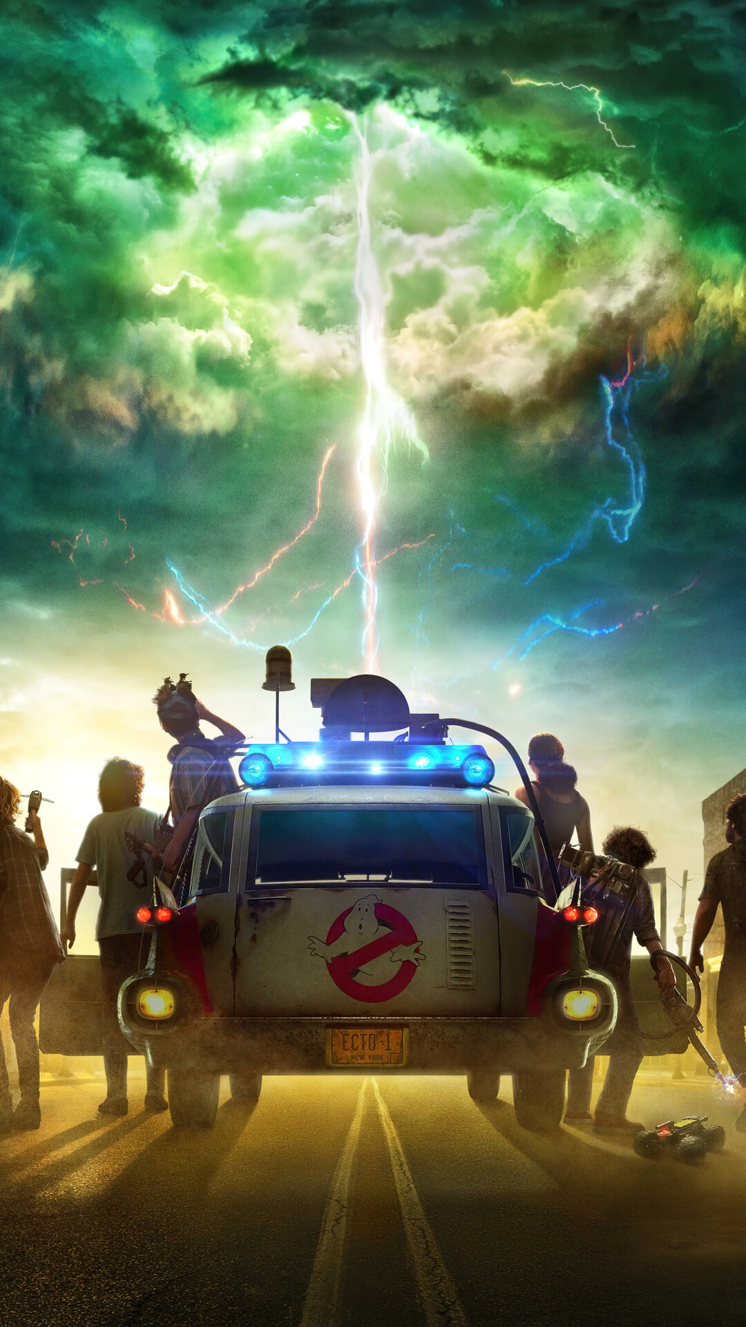 Ghostbusters: Afterlife, Poster, Ecto-1, Paranormal. 1080x1920 Full HD Wallpaper.