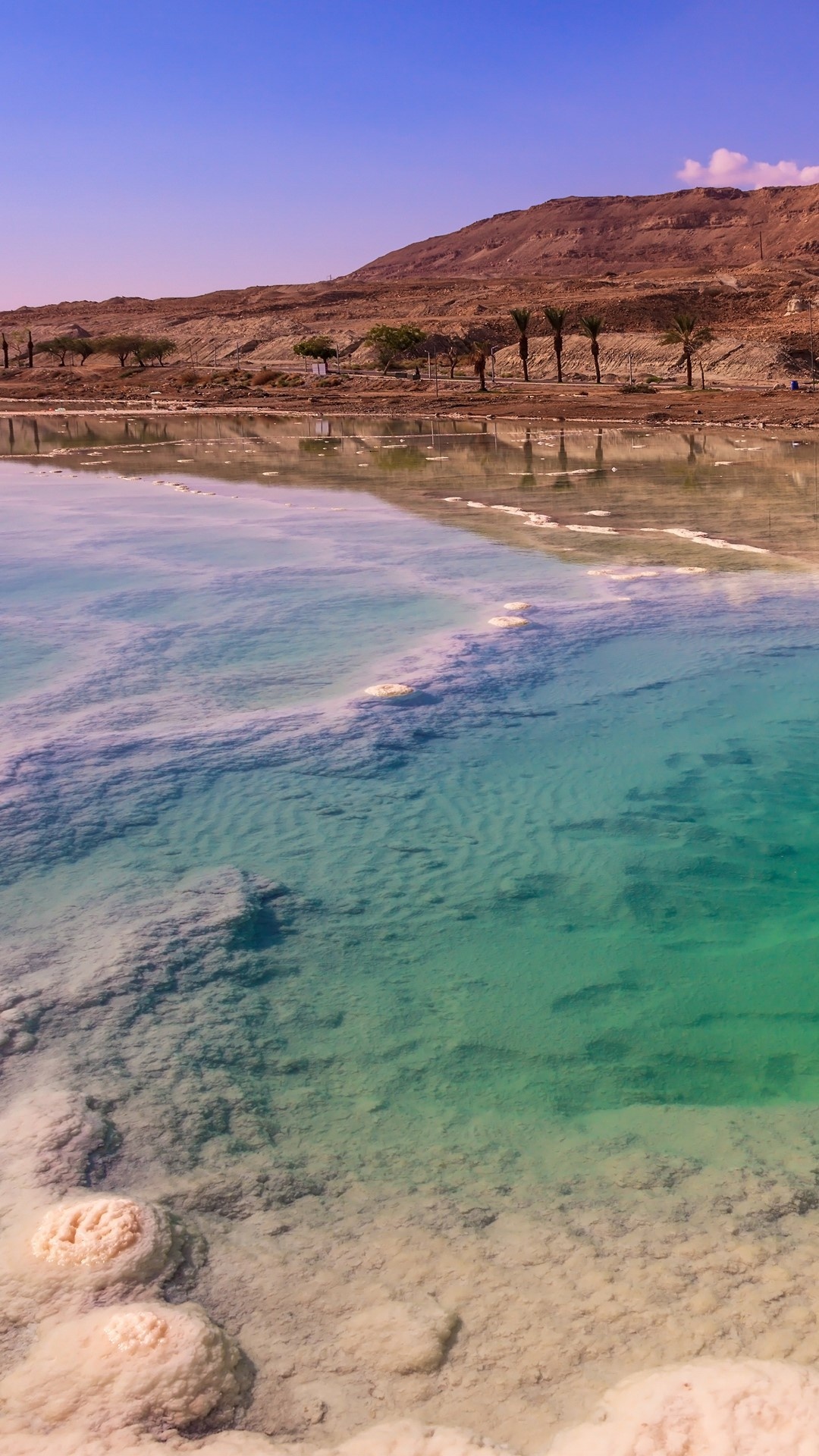 Dead Sea, Fused salt, Water surface, Windows 10 spotlight, 1080x1920 Full HD Phone