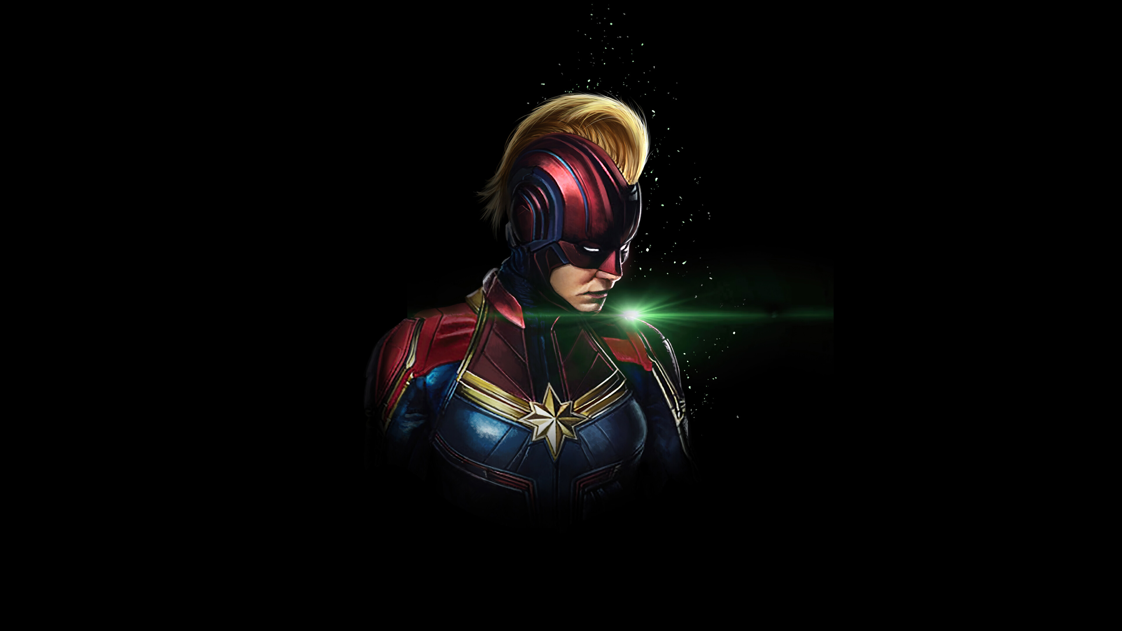 Captain Marvel: Carol Danvers, Created by writer Roy Thomas and artist Gene Colan. 3840x2160 4K Background.