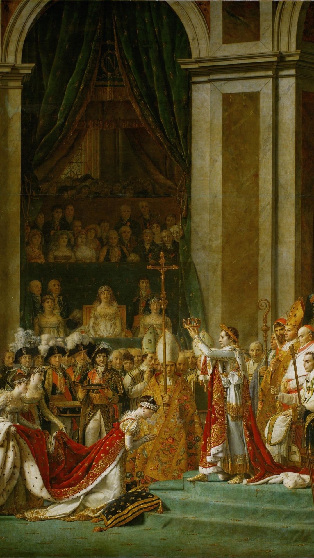 Napoleon Bonaparte, Artistic coronation of Napoleon, History painting, Revolution art, 1080x1920 Full HD Phone