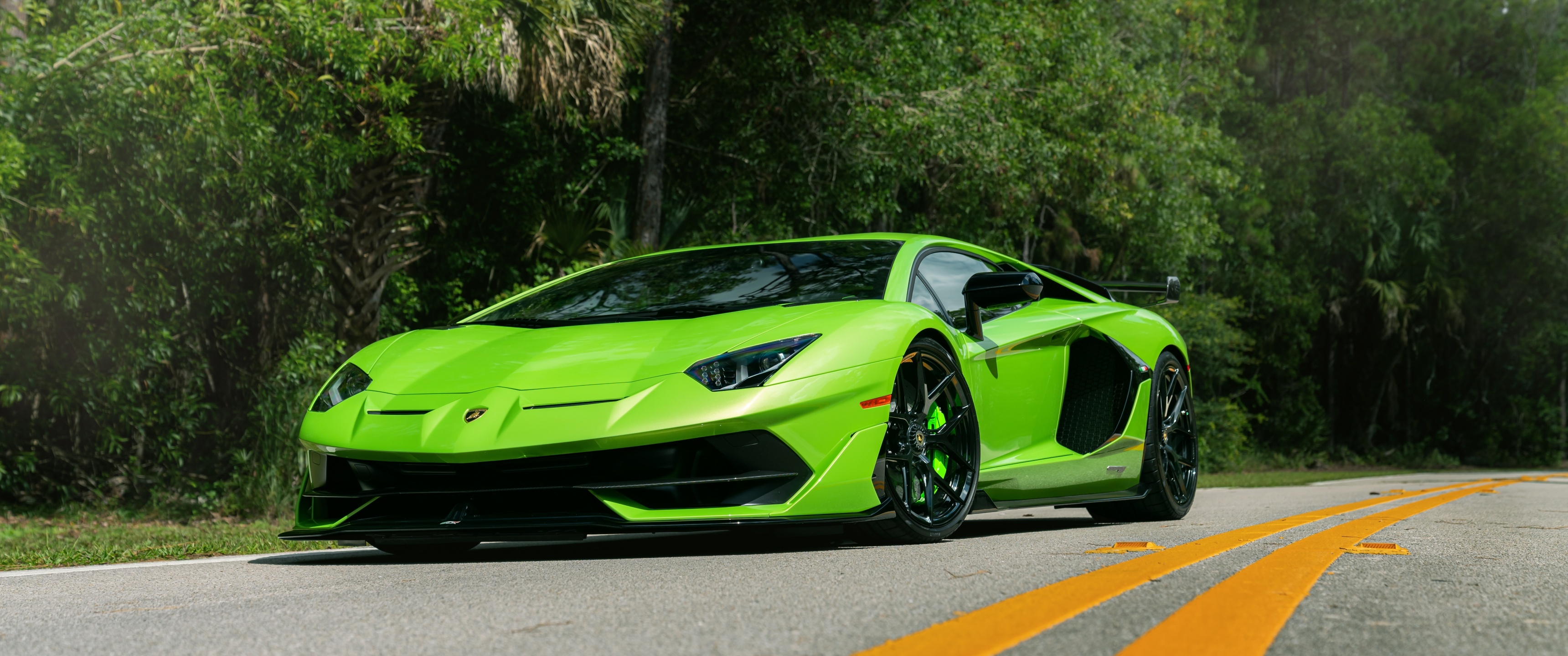 Lamborghini Aventador SVJ, 4K wallpaper, Sports cars, Powerful performance, 3440x1440 Dual Screen Desktop