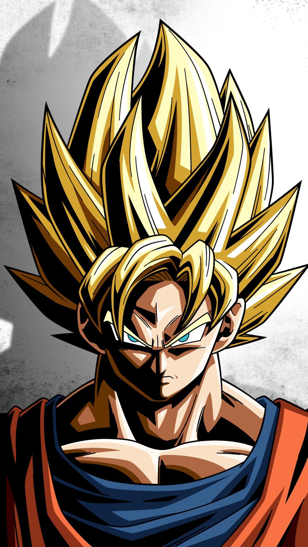 Goku Super Saiyan: Character transformation, Achieving SS form, Japanese anime and manga series. 1080x1920 Full HD Background.