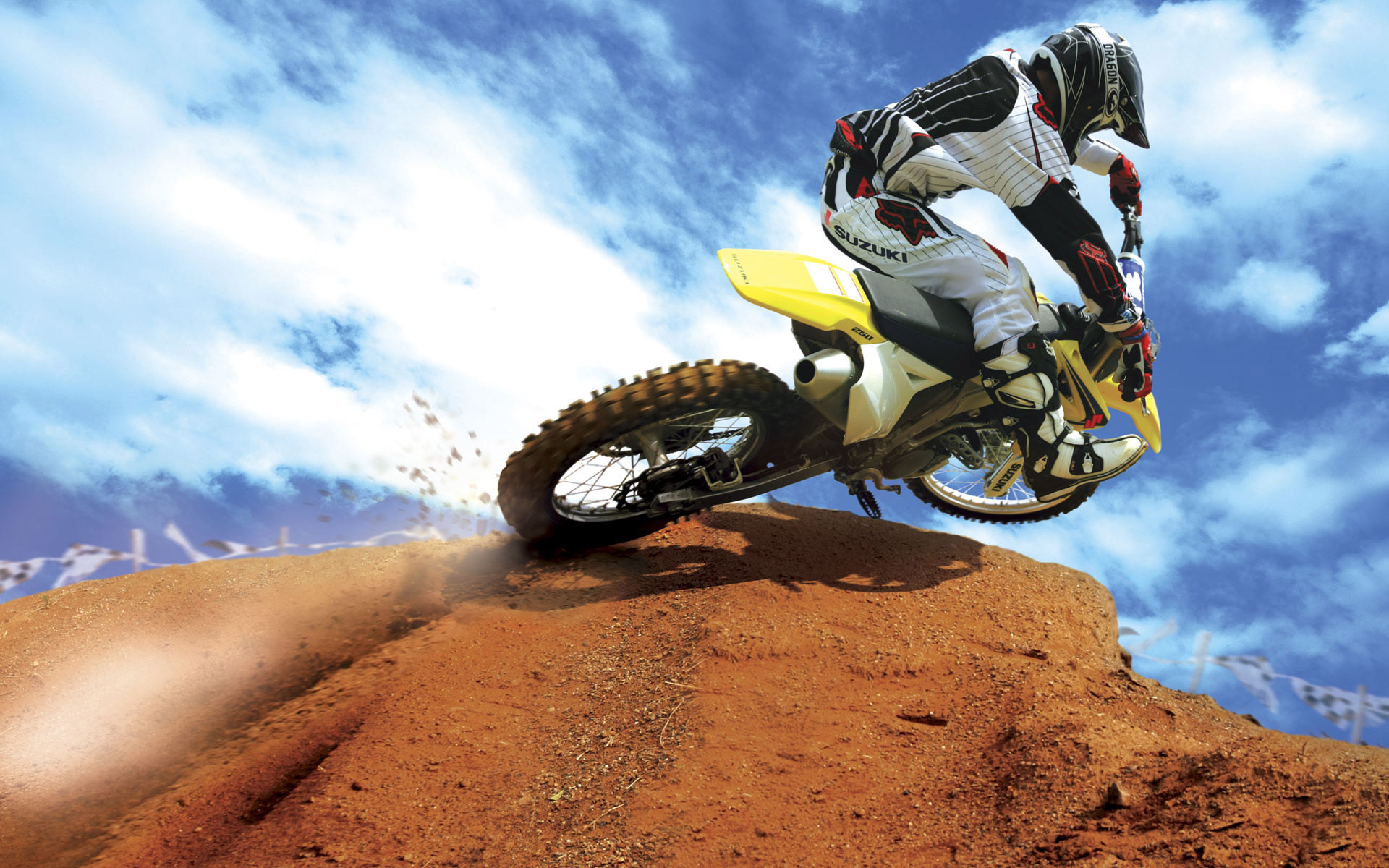 Motocross: Reinforced tread tires help overcome hilly terrain, Automotive tires, Suzuki Motorcycle. 1920x1200 HD Wallpaper.