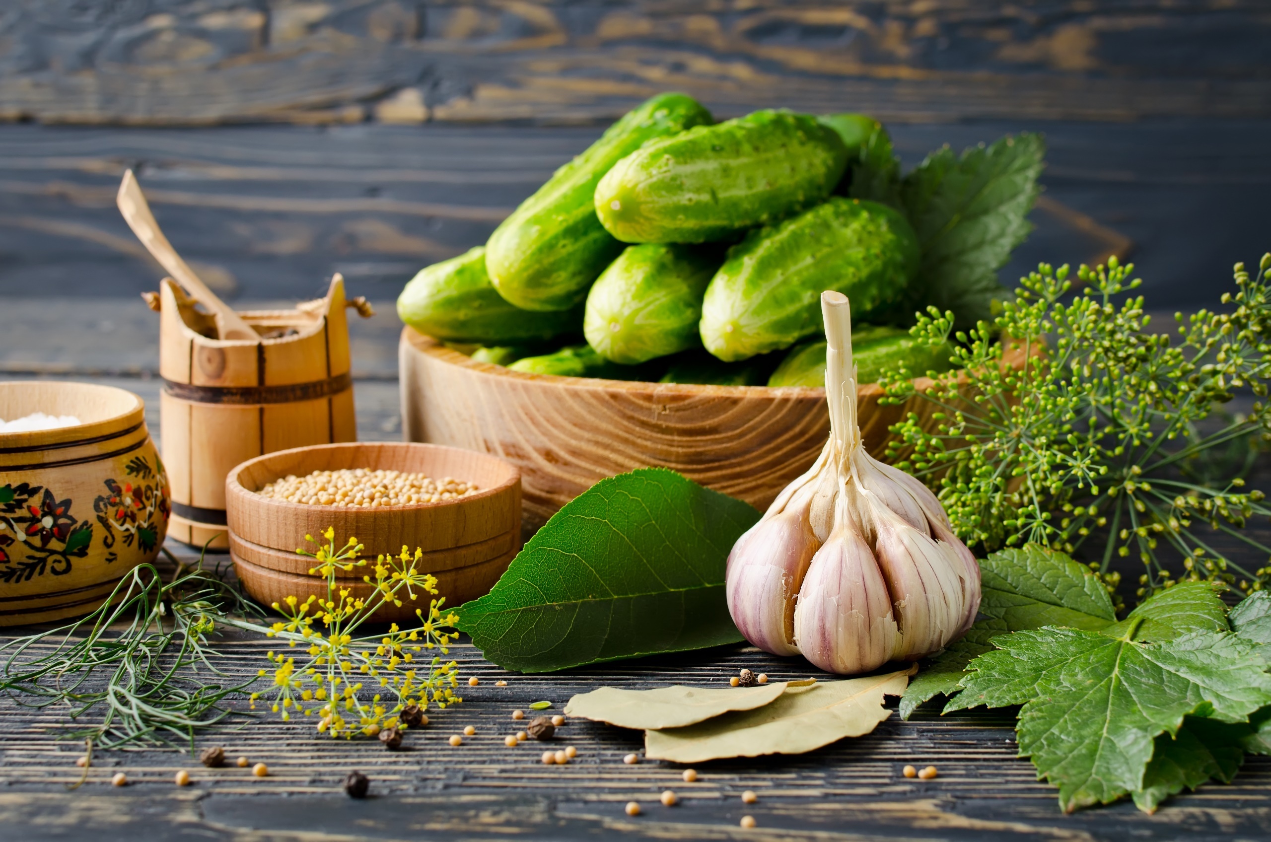 Pickled garlic wallpaper, Vibrant vegetables, Food photography, Culinary creation, 2560x1700 HD Desktop