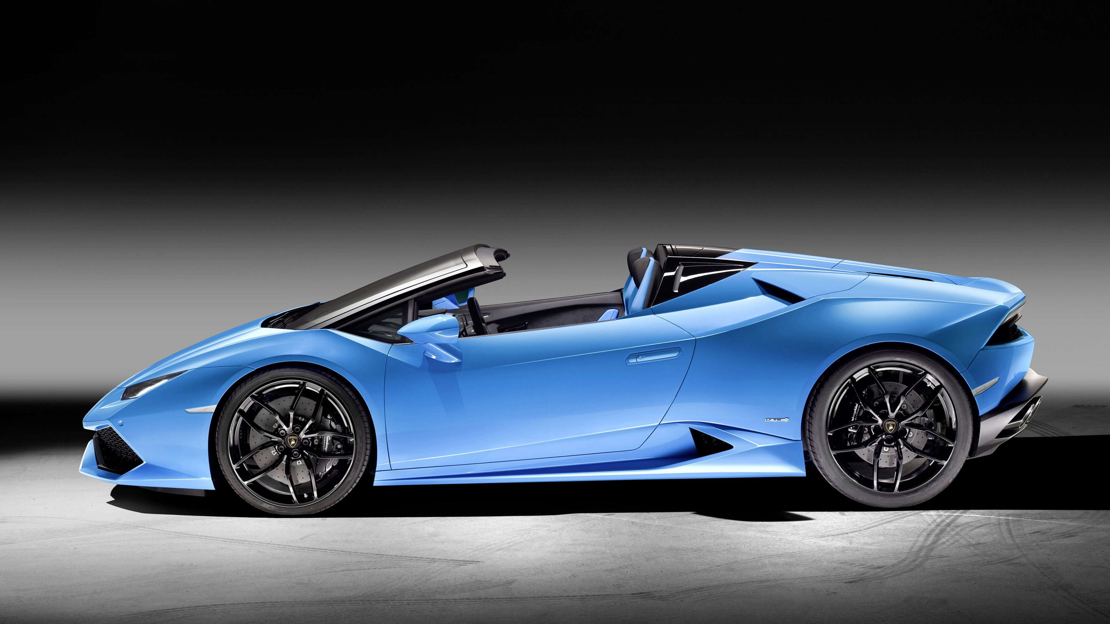 Lamborghini Huracan, 610-4 Spyder version, Blue side view, Ultra HD, 3840x2160 4K Desktop