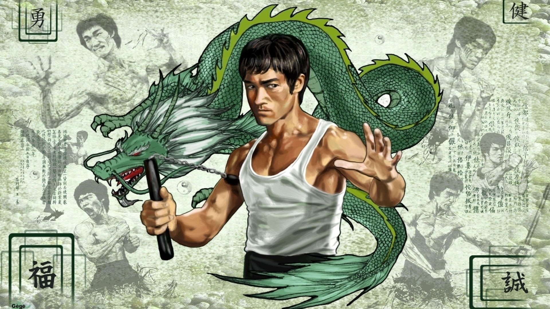 The Way of the Dragon: The iconic martial arts, Renowned for its legendary final showdown between Lee and Chuck Norris. 1920x1080 Full HD Background.