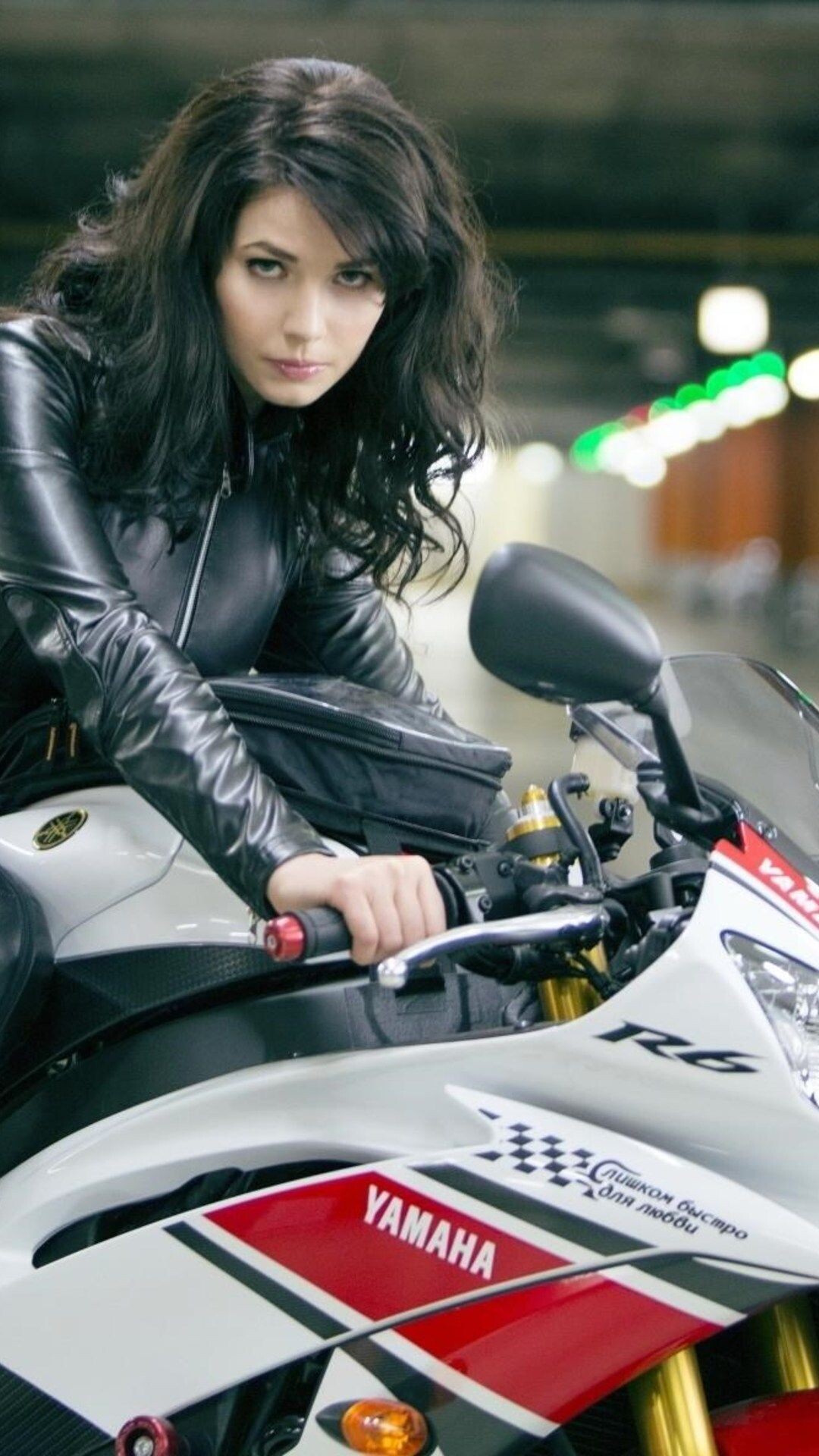 Girls and Motorcycles: Yulia Snigir, A Russian actress and model, The Yamaha YZF-R6, A sport bike. 1080x1920 Full HD Background.