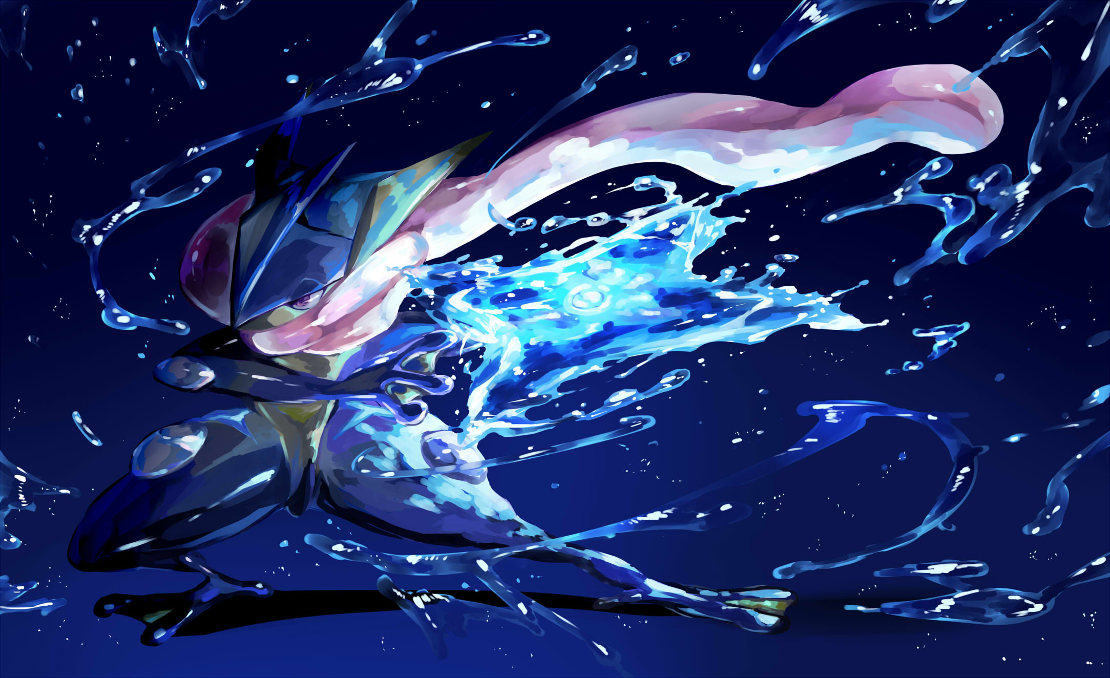 Greninja: Was first introduced in the Pokemon X and Y games as the final evolution of Froakie. 2170x1330 HD Background.