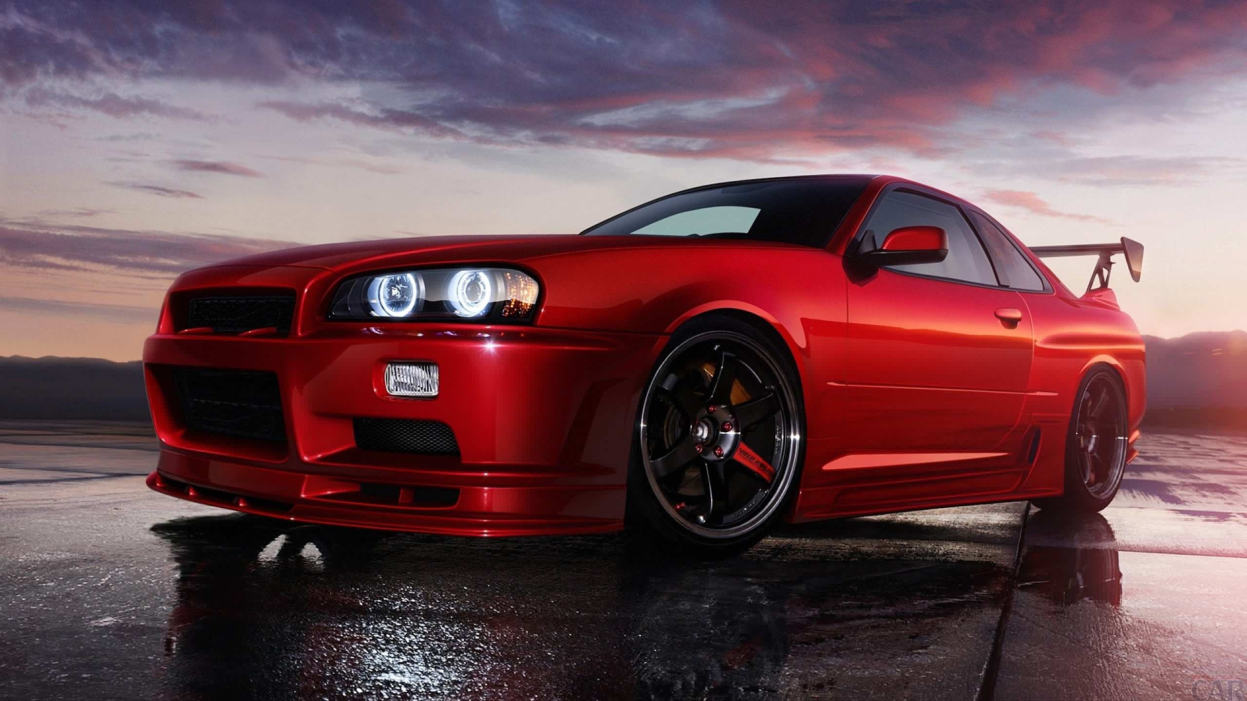 Nissan Skyline R34, Red car, Stunning wallpapers, Desktop beautification, 2560x1440 HD Desktop