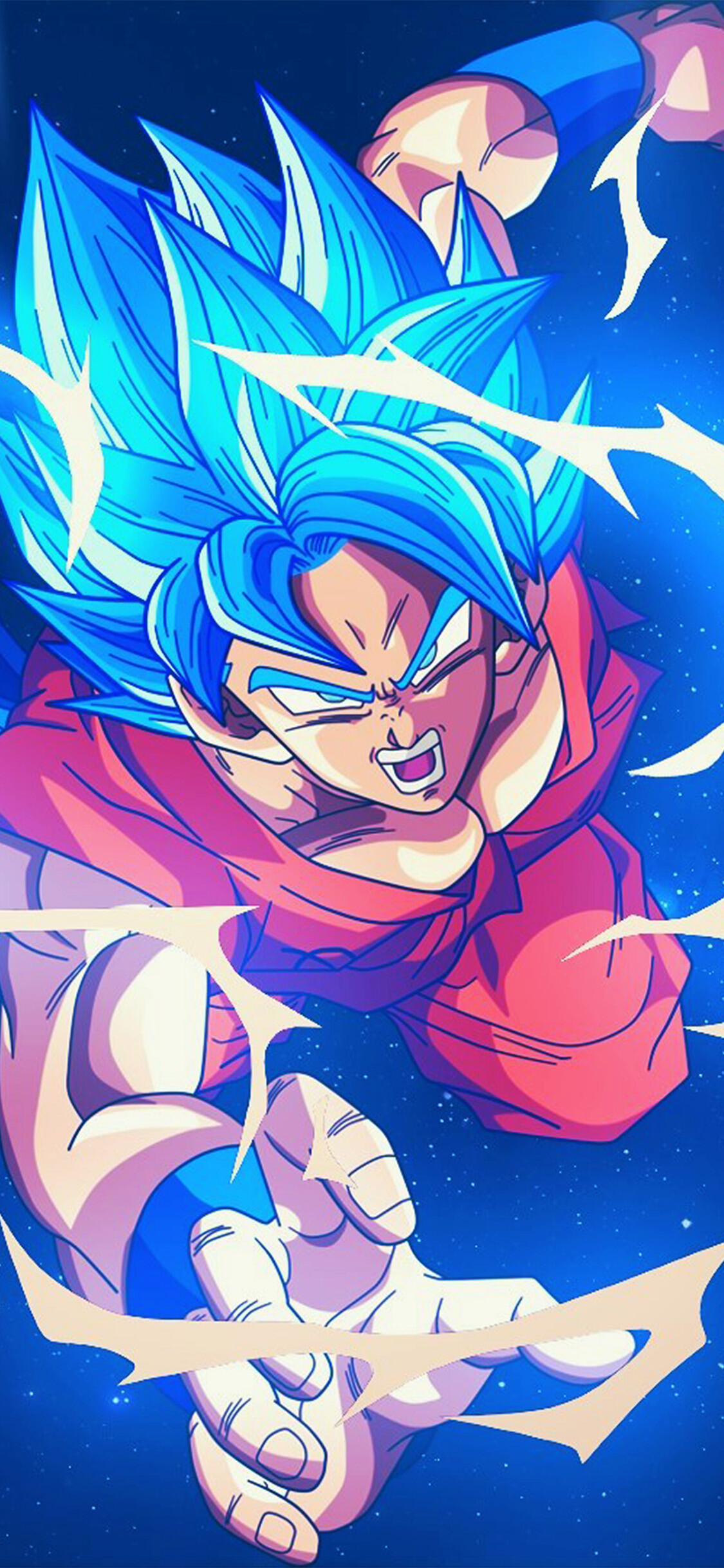 Goku: Super Saiyan Blue, The ultimate transformation of the Saiyan race, A vibrant blue. 1130x2440 HD Wallpaper.