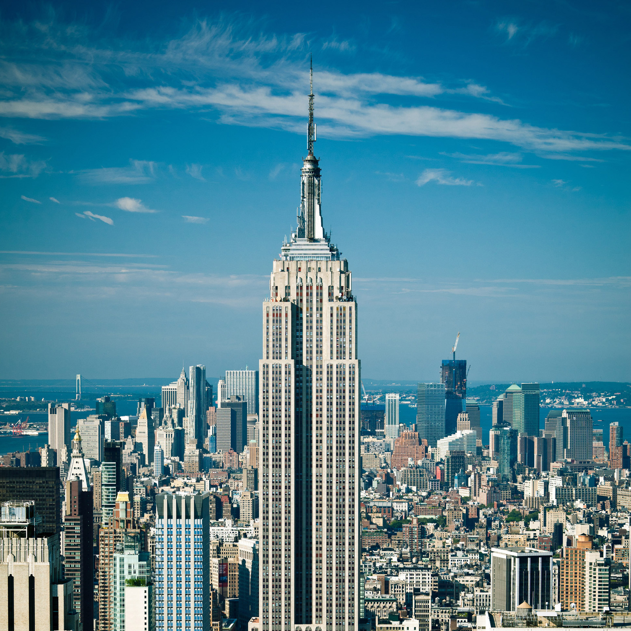 Empire State Building, Dimensional drawing, Free download, New York state, 2050x2050 HD Phone