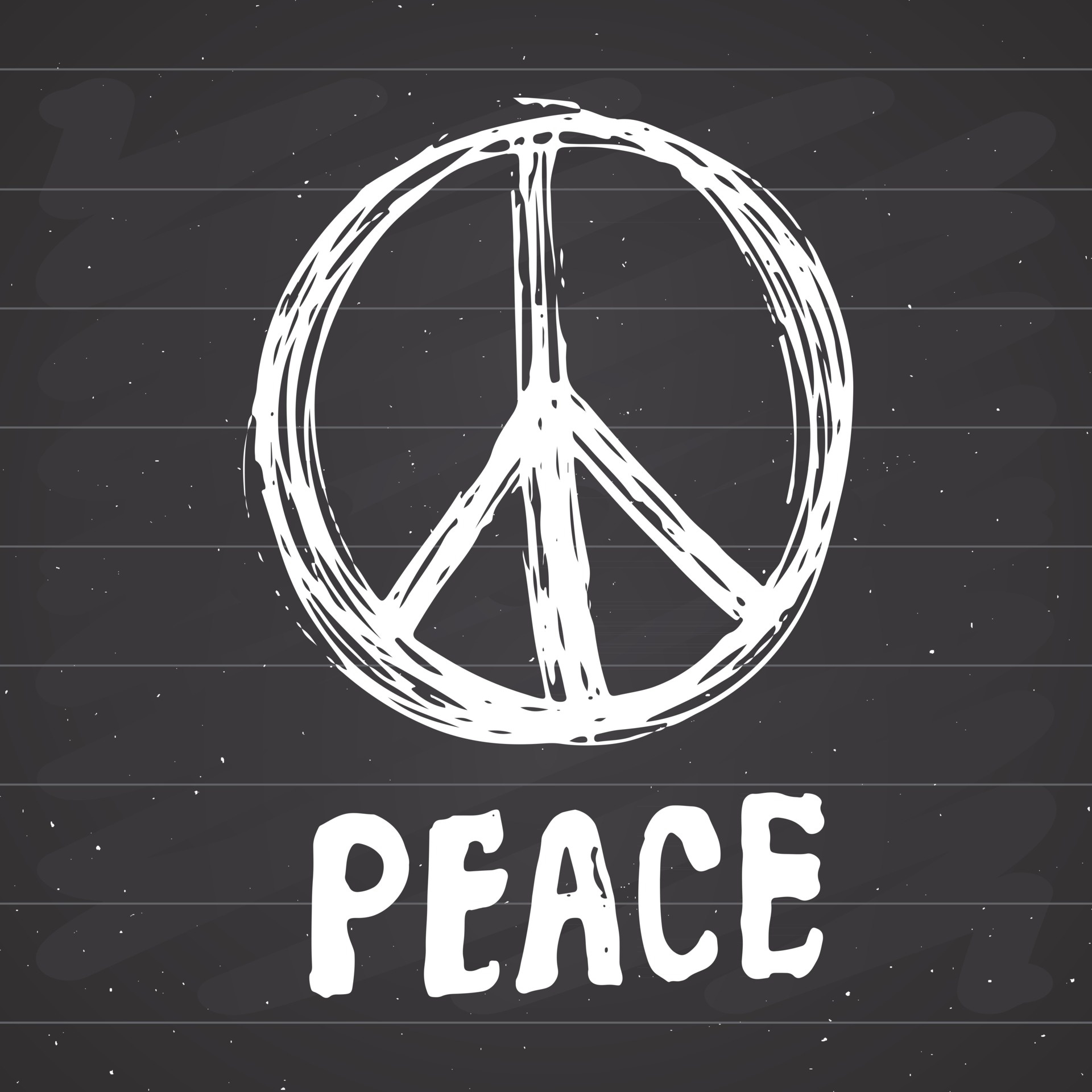 Pacifist symbol, Hand-drawn grunge, Hippie sign, Peaceful expression, 1920x1920 HD Phone