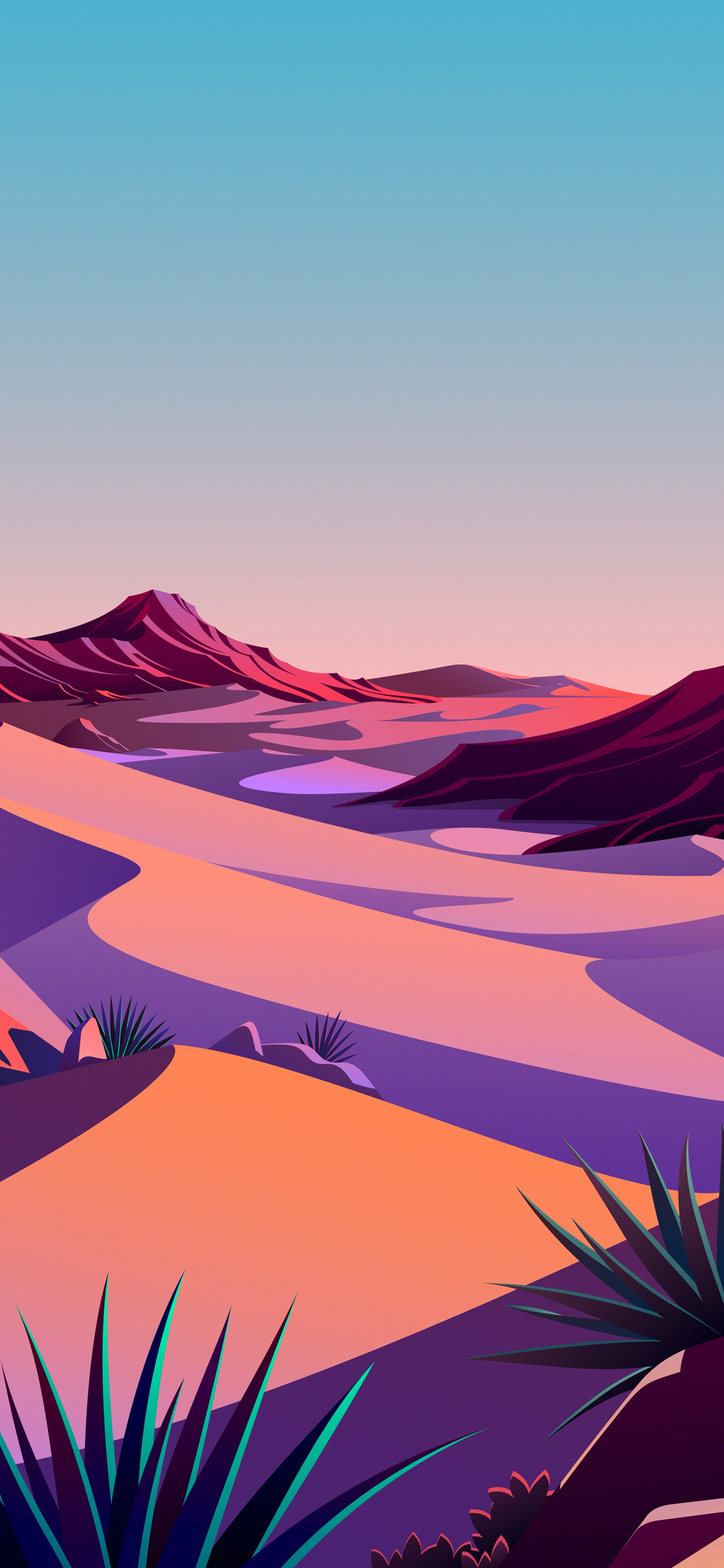 Desert: Many trade routes have been forged across deserts, especially across the Sahara, and traditionally were used by caravans of camels carrying salt, gold, ivory, and other goods, Illustration. 1420x3080 HD Wallpaper.