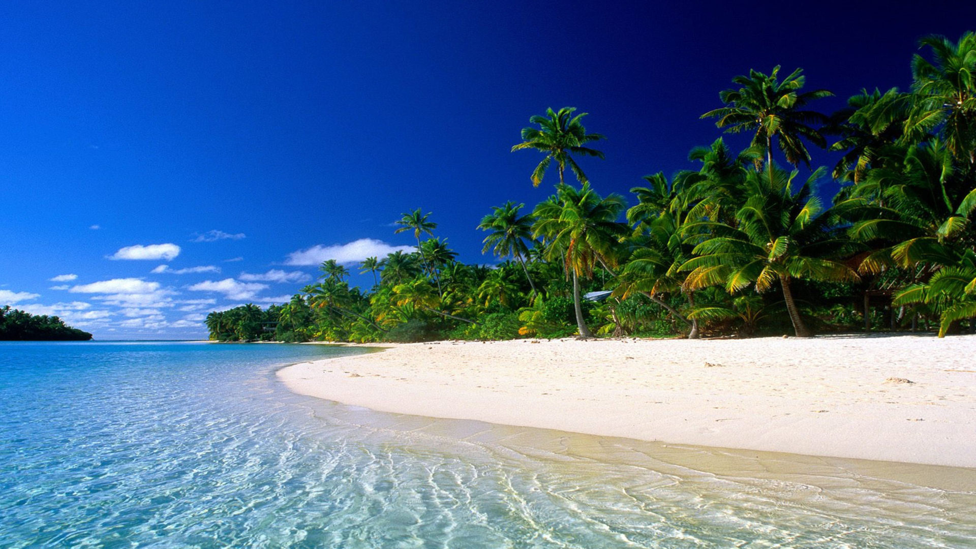 Cook Islands, White sand beach, Realm of New Zealand, Tropical beauty, 1920x1080 Full HD Desktop