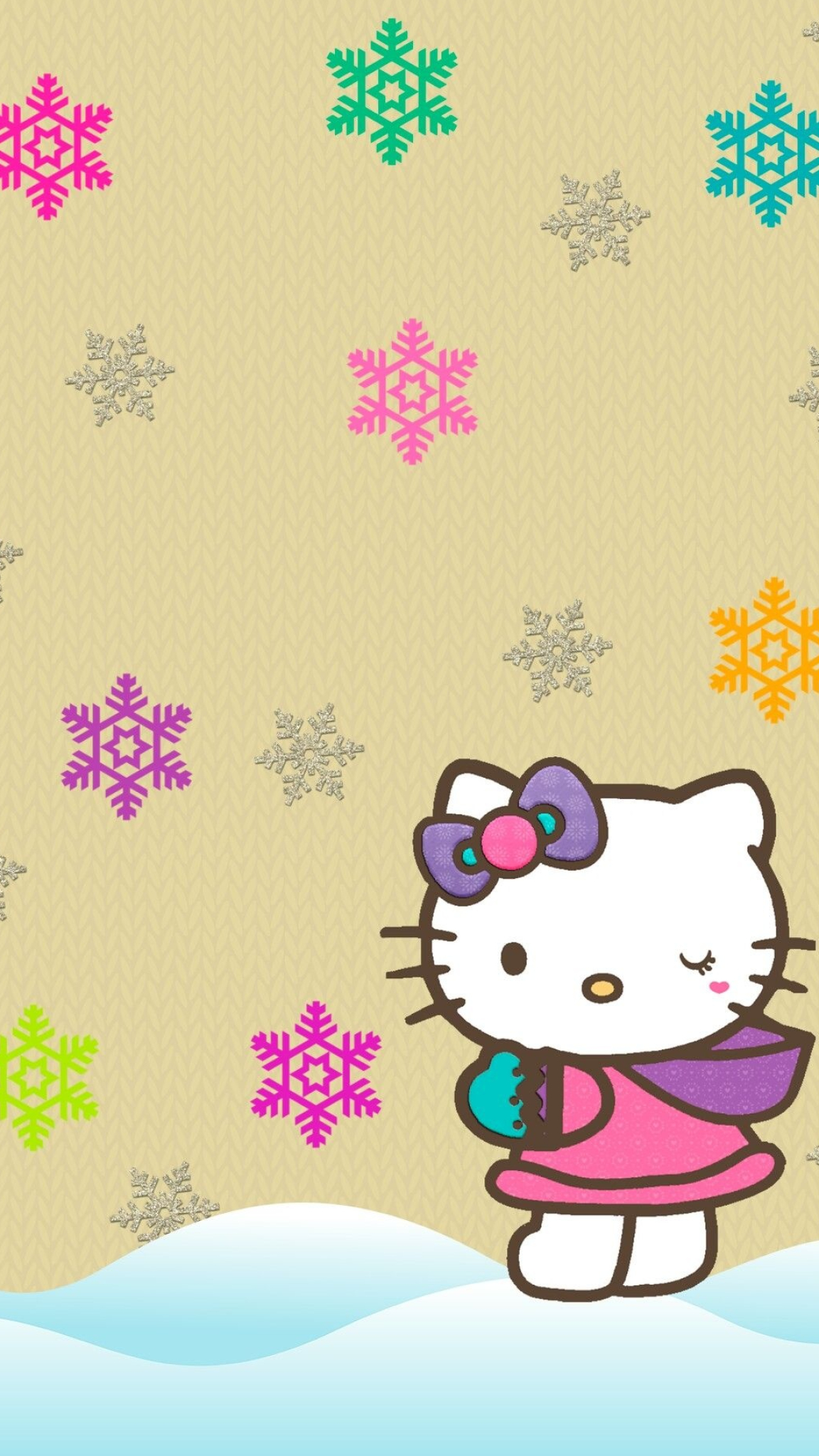 Hello Kitty Winter, Xmas wallz, 1160x2050 HD Handy