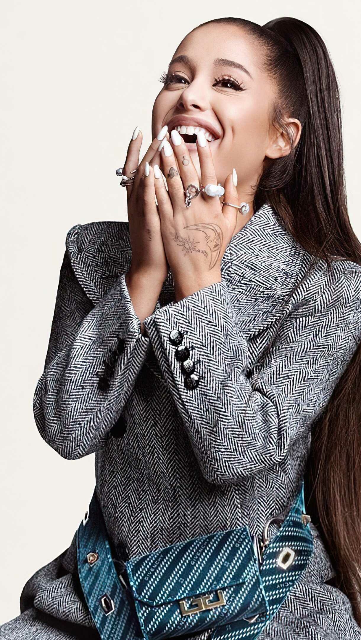 Ariana Grande: 70 chart entries on the Billboard Hot 100, Celebrity. 1220x2160 HD Background.