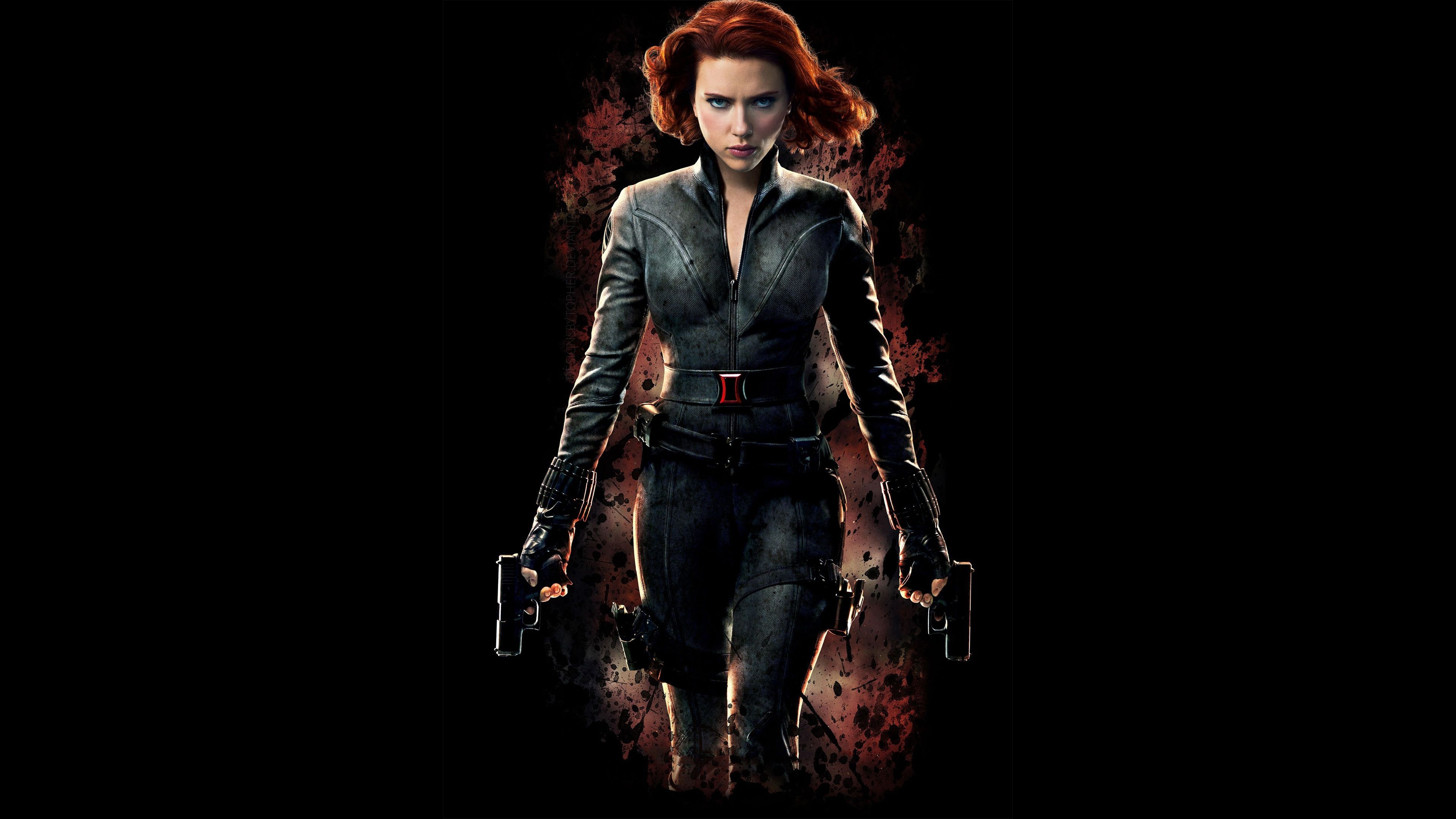Black Widow, Striking computer wallpapers, Intriguing character portrayal, Fierce Avenger, 3840x2160 4K Desktop