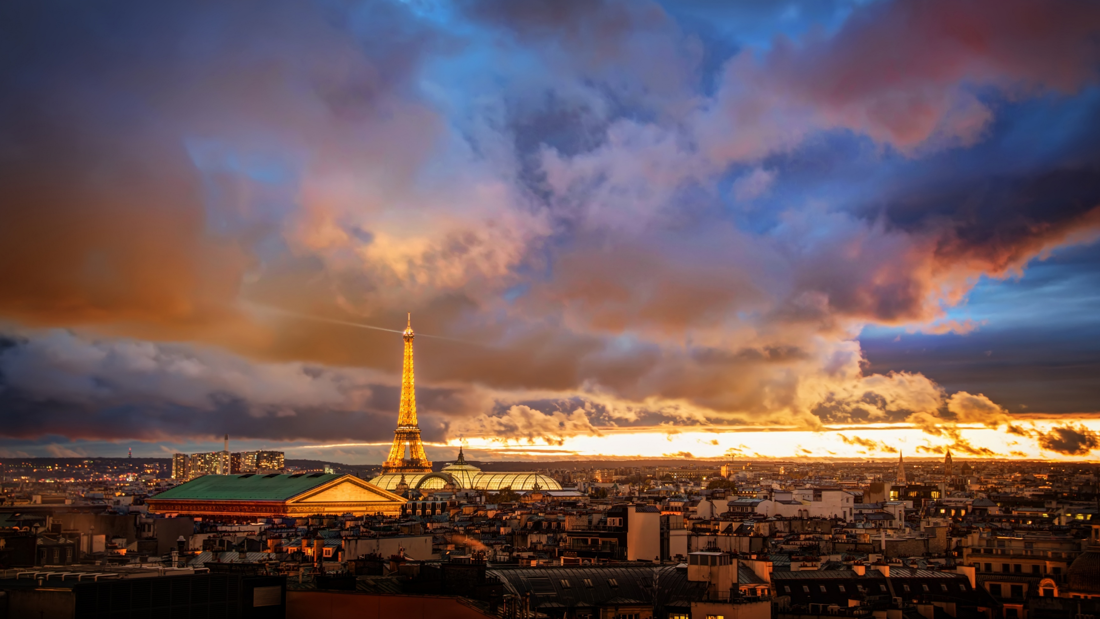 Paris skyline, Romantic atmosphere, Storied history, French elegance, 3840x2160 4K Desktop
