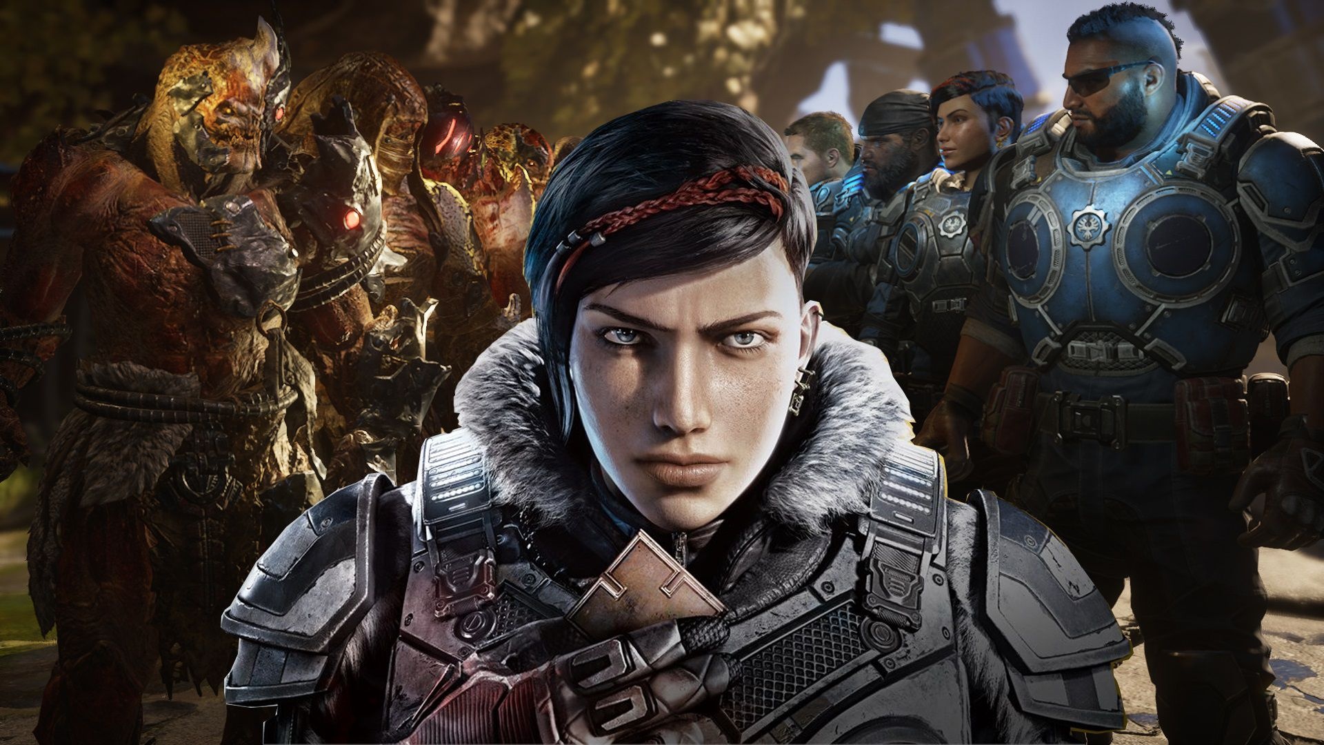 Gears 5 recension, Xbox One X exclusive, Thrilling gameplay, Immersive experience, 1920x1080 Full HD Desktop