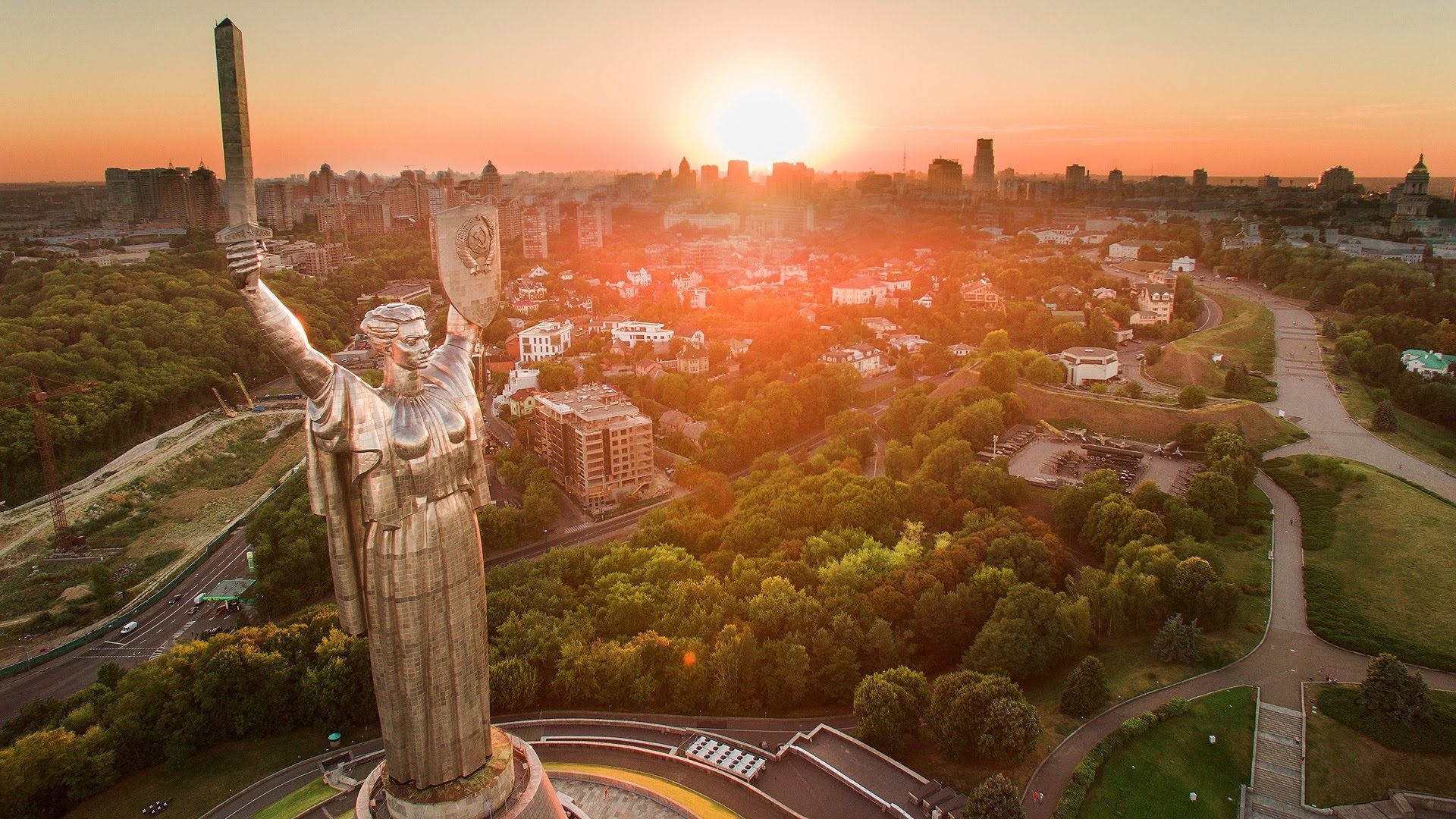 Kyiv Travels, Aerial view, Stunning 4K footage, Captivating city, 1920x1080 Full HD Desktop
