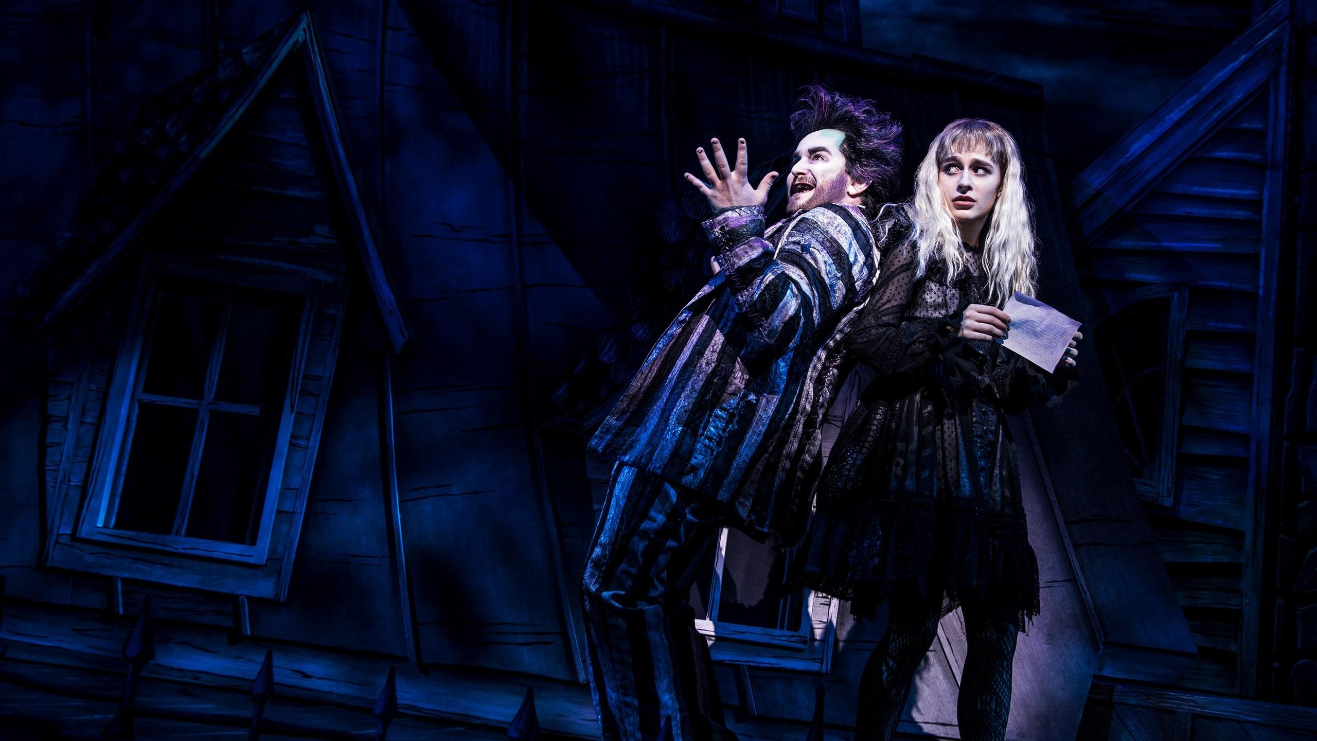Musical: Beetlejuice, Opened on Broadway at the Winter Garden Theatre on April 25, 2019. 2560x1440 HD Background.