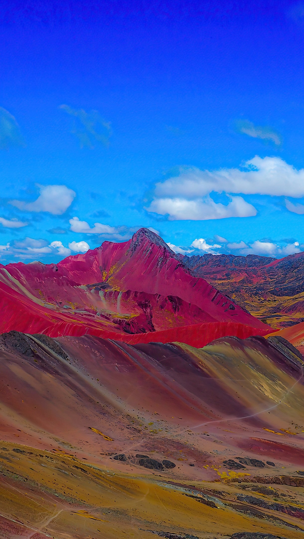 Rainbow mountains wallpaper, Ultra HD image, Striking visuals, Captivating colors, 1220x2160 HD Handy