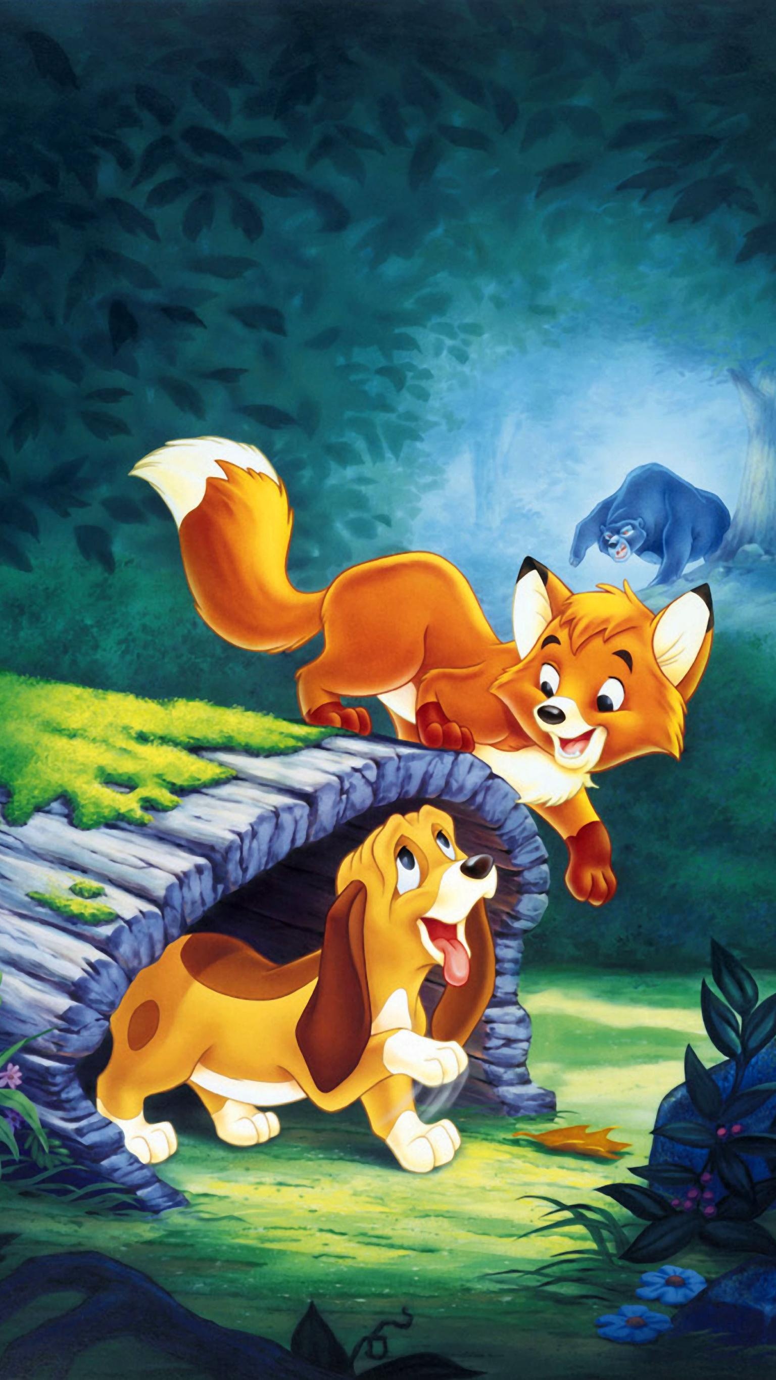 The Fox, The Hound, Wallpapers, Animation, 1540x2740 HD Phone