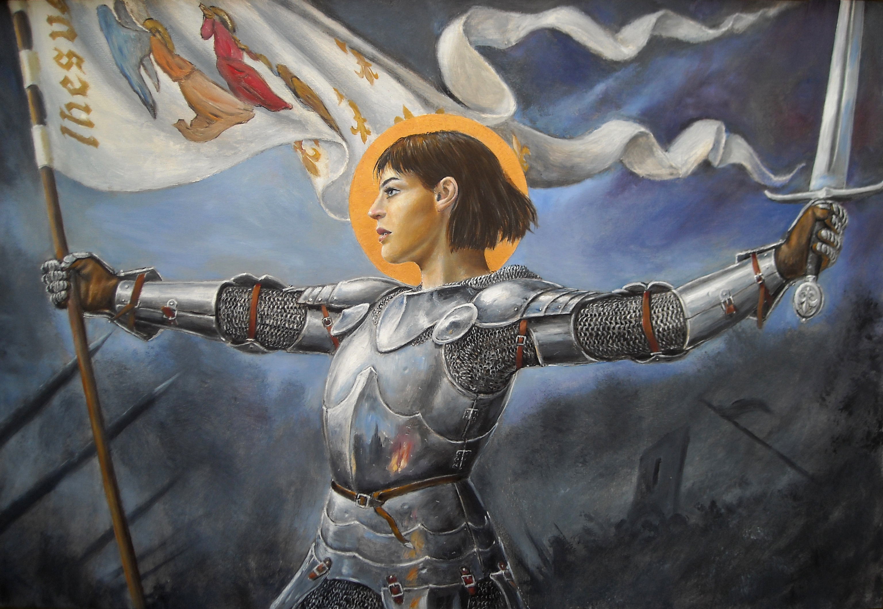 Joan of Arc, Artwork by Dashinvaine, French heroine, Historical figure, 3080x2130 HD Desktop