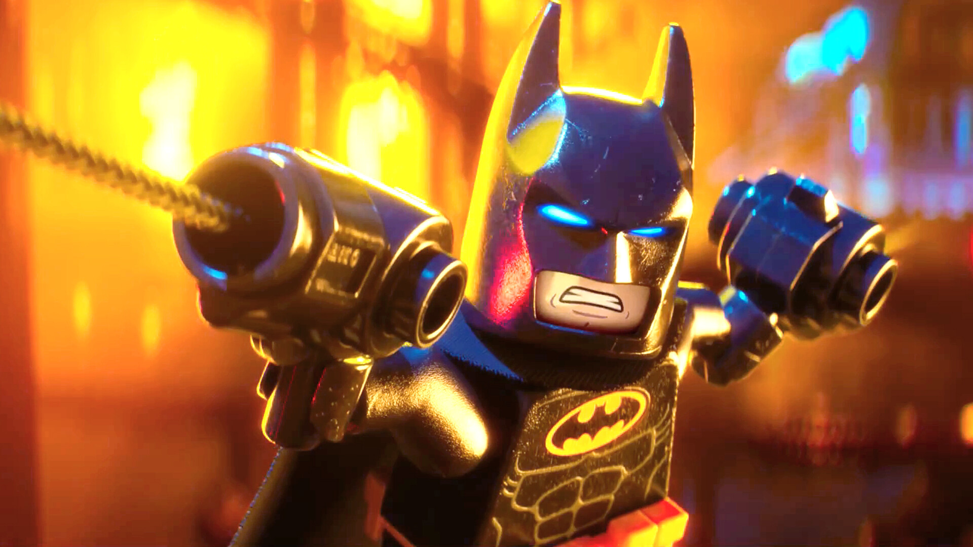 The Lego Movie: The film features Will Arnett reprising his role as Batman. 1920x1080 Full HD Background.