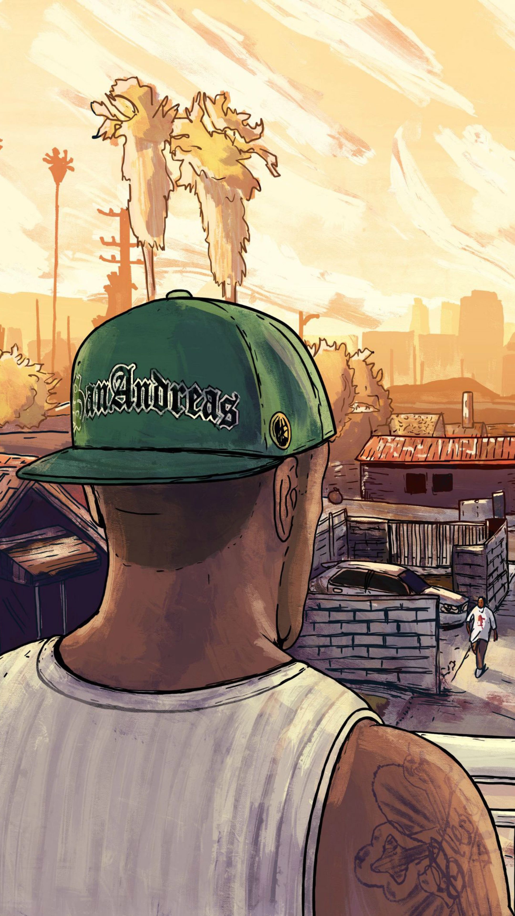 GTA: San Andreas, In-game backgrounds, John Mercado's collection, San Andreas streets, 2160x3840 4K Phone