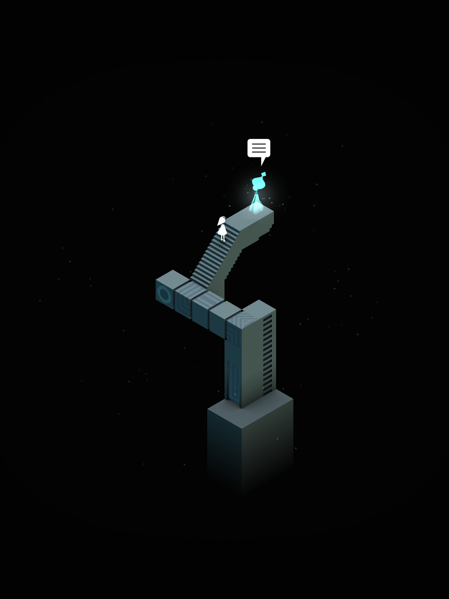 Monument Valley: The game, where the player character Princess Ida journeys through mazes of optical illusions and impossible objects, which are referred to as "sacred geometry" in-game, as she travels to be forgiven for something. 1540x2050 HD Wallpaper.