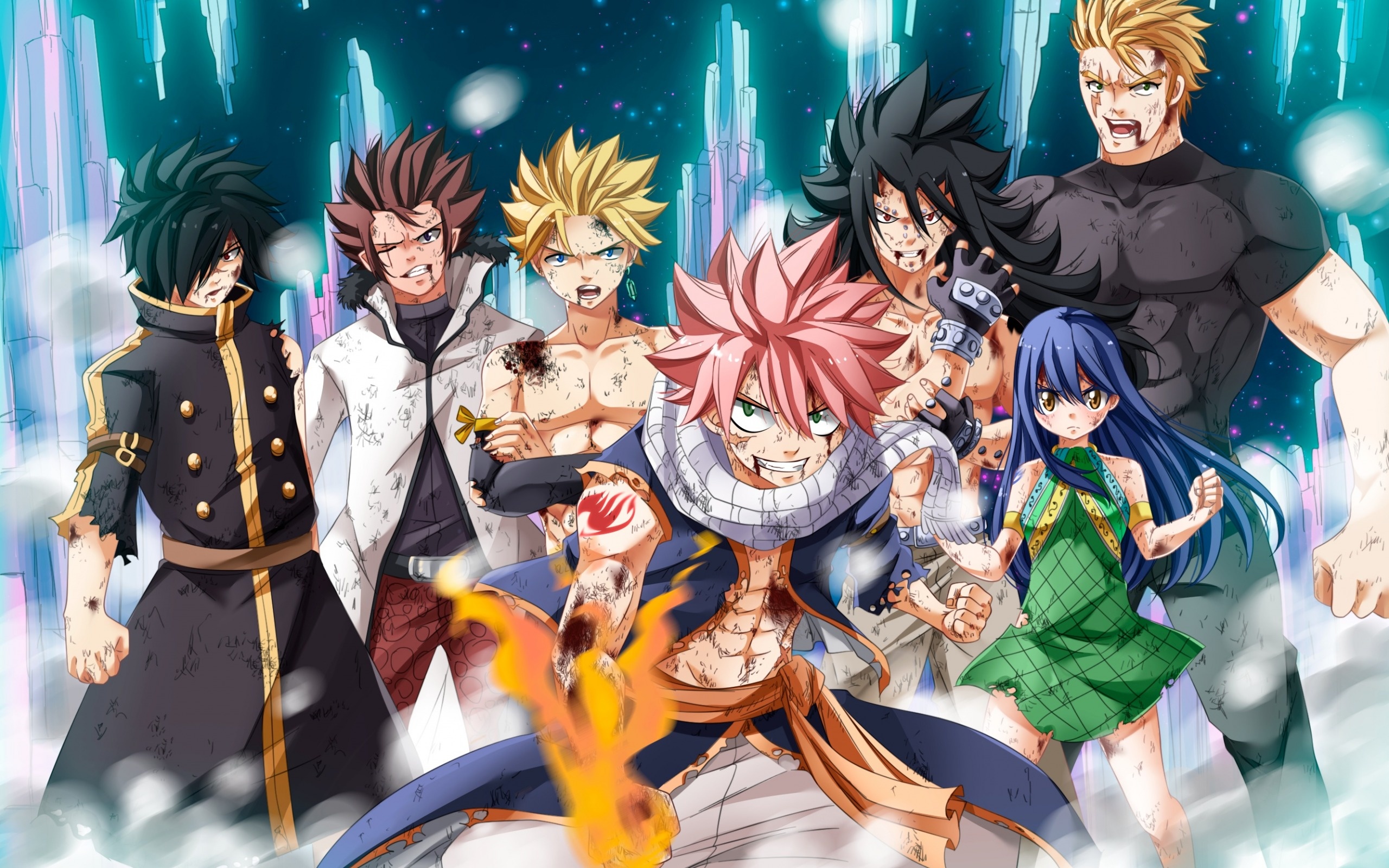 Gray Fullbuster: Fairy Tail, Japanese manga, Anime characters, Wendy Marvell, Natsu Dragneel, Erza Scarlet. 2560x1600 HD Background.