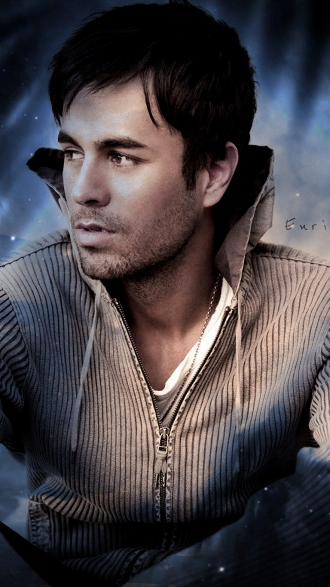 Enrique Iglesias and Anna Kournikova: The singles “Escape” and “Don't Turn Off the Lights” are his biggest commercial success to date. 1080x1920 Full HD Background.