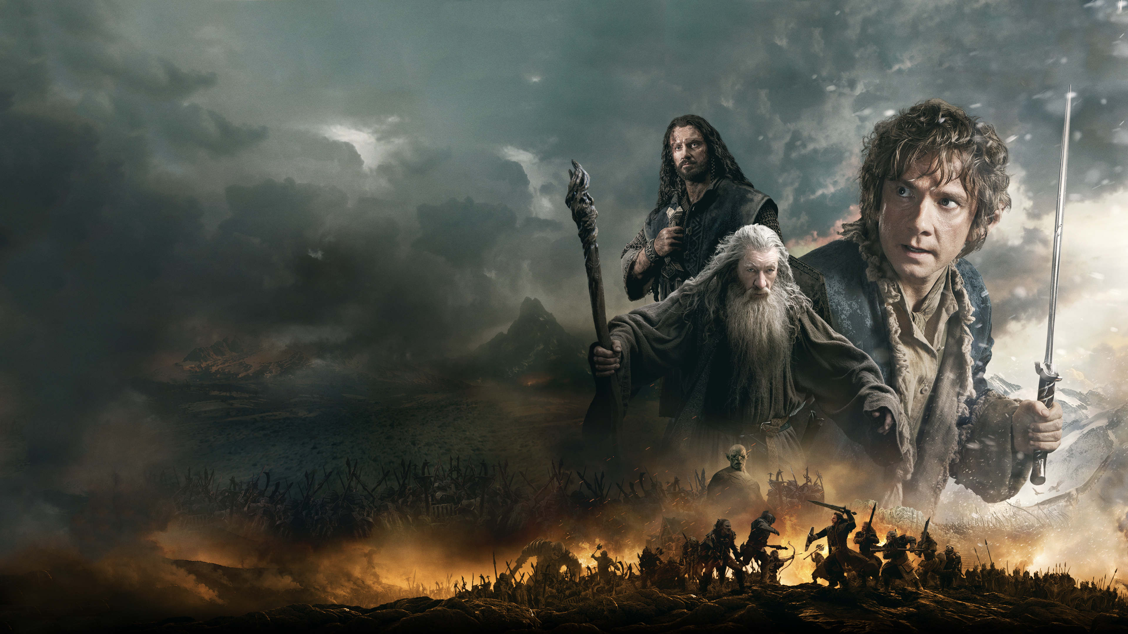 Bilbo Baggins character, Battle of the Five Armies, Ultra HD wallpaper, Epic showdown, 3840x2160 4K Desktop