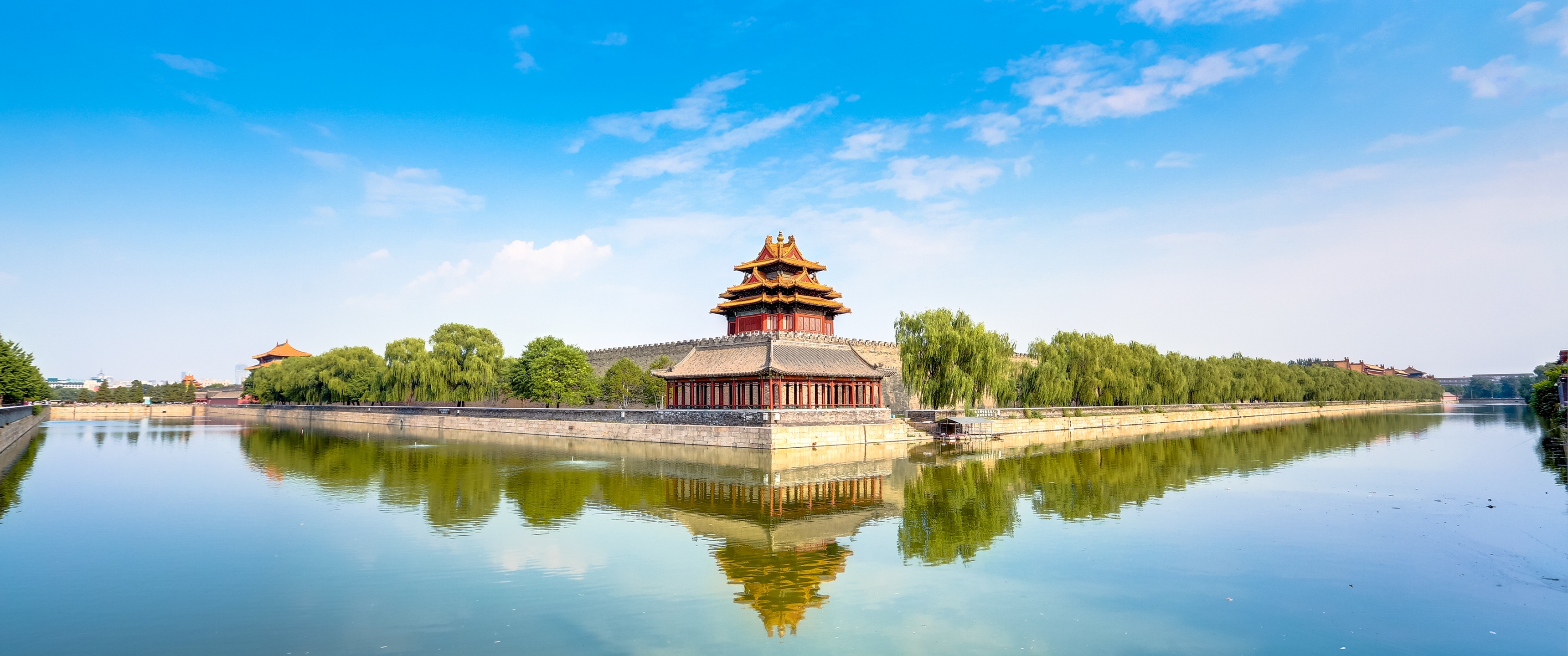 Forbidden City, Beijing's treasure, 4K wallpaper, Imperial splendor, 3440x1440 Dual Screen Desktop