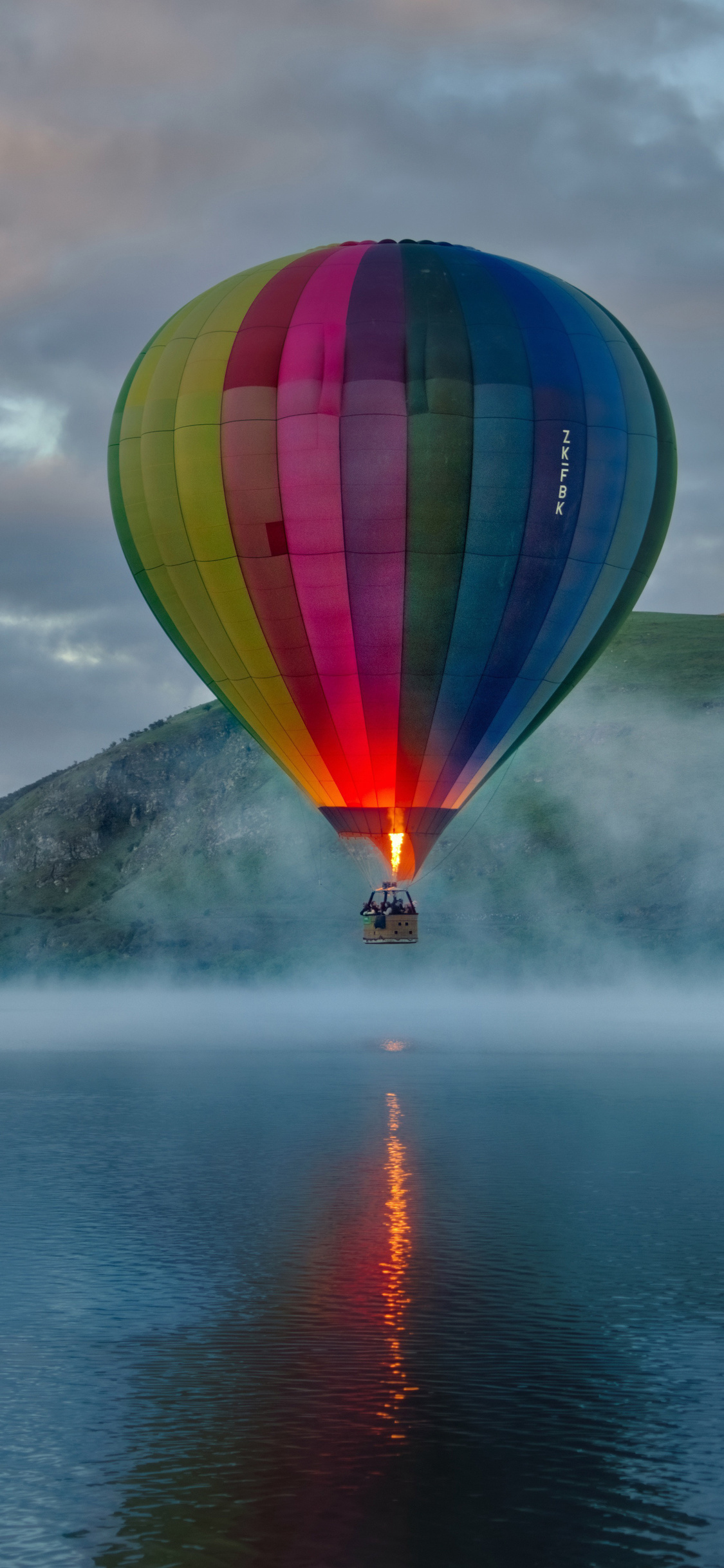 Hot Air Balloon: IK-FBK, Fabric Lifting Envelope, Propane Burner, Balloon Flight. 1130x2440 HD Background.